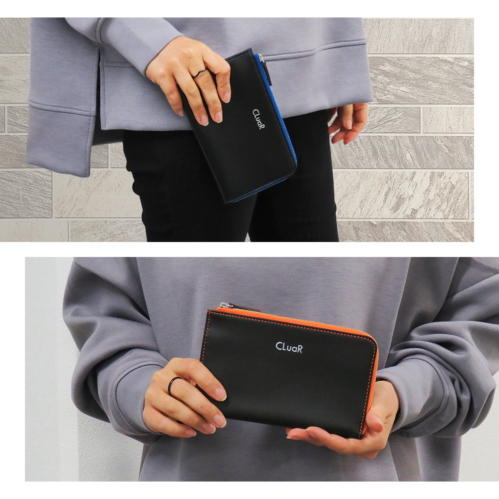 山羊革（ゴートレザー） 短い長財布 コンパクトウォレット L字ファスナー LR0057