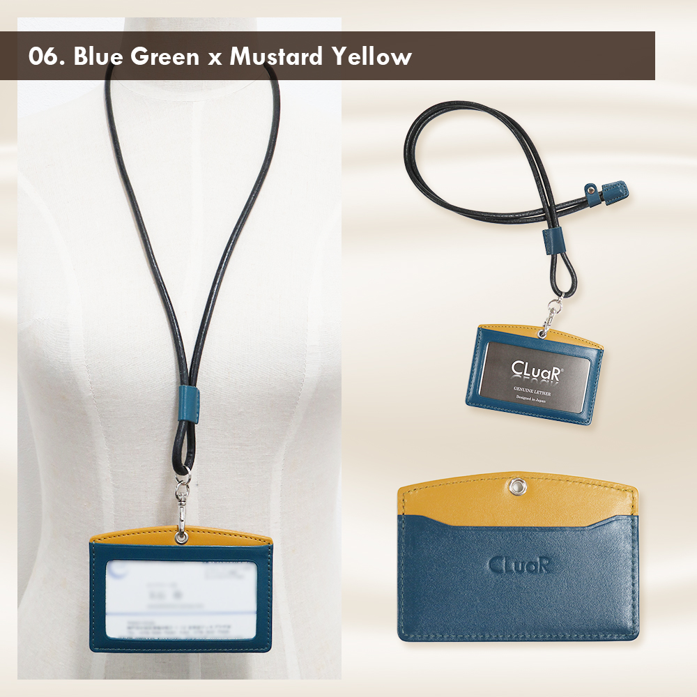 【名入れ可】牛革 IDカードホルダー  Simple リールなし/リール追加オプション コードネックストラップ LR0058