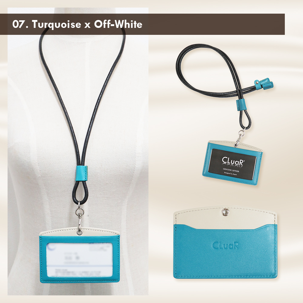 【名入れ可】牛革 IDカードホルダー  Simple リールなし/リール追加オプション コードネックストラップ LR0058