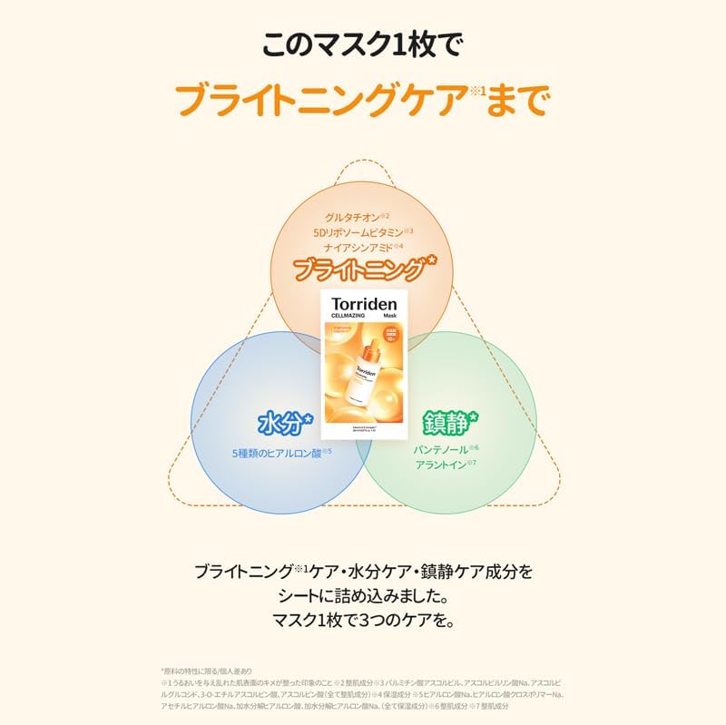 Torriden セルメイジングビタCブライトニングフェイスマスク 3枚セット