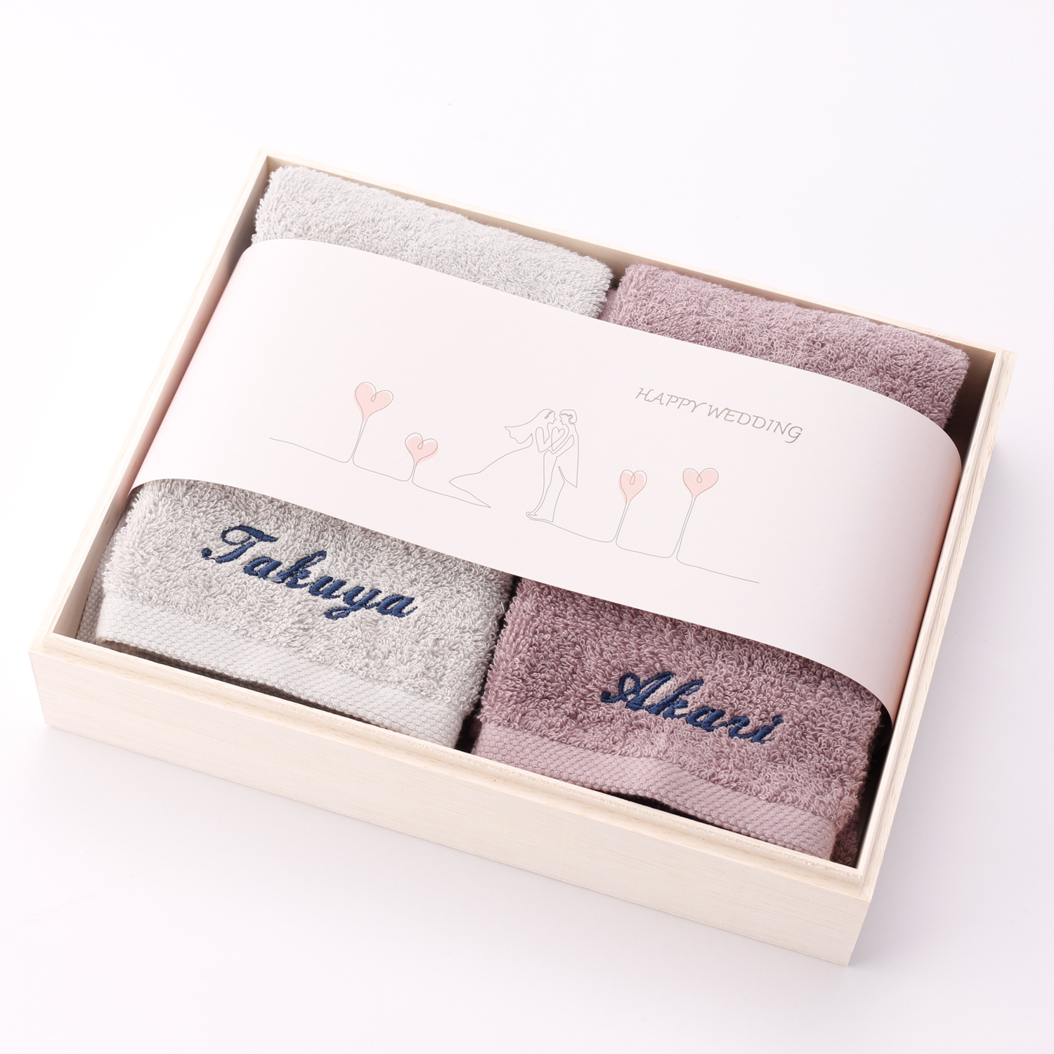 【名入れ刻印・刺繍】結婚祝い今治フェイスタオルセット