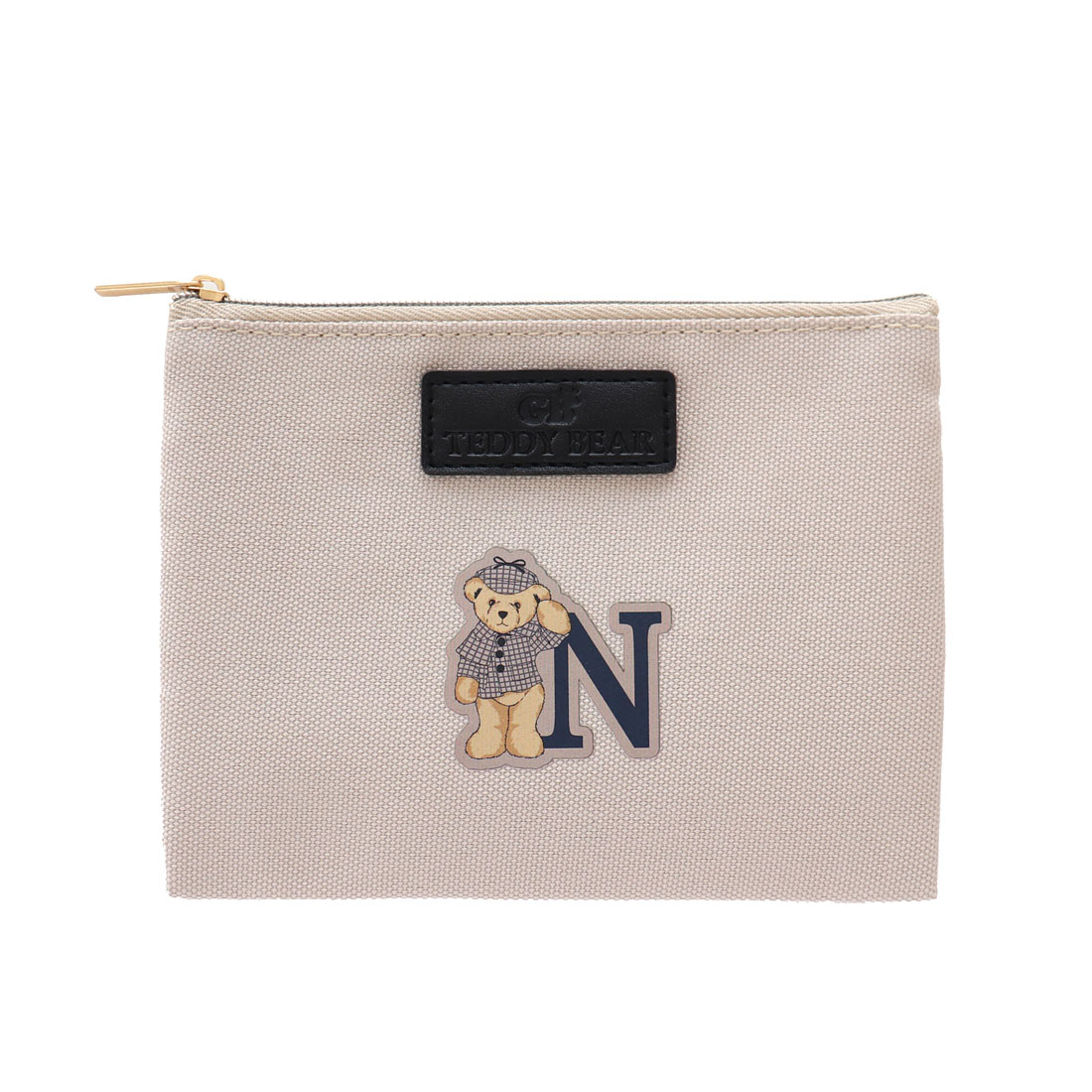 イニシャルベア フラットポーチ