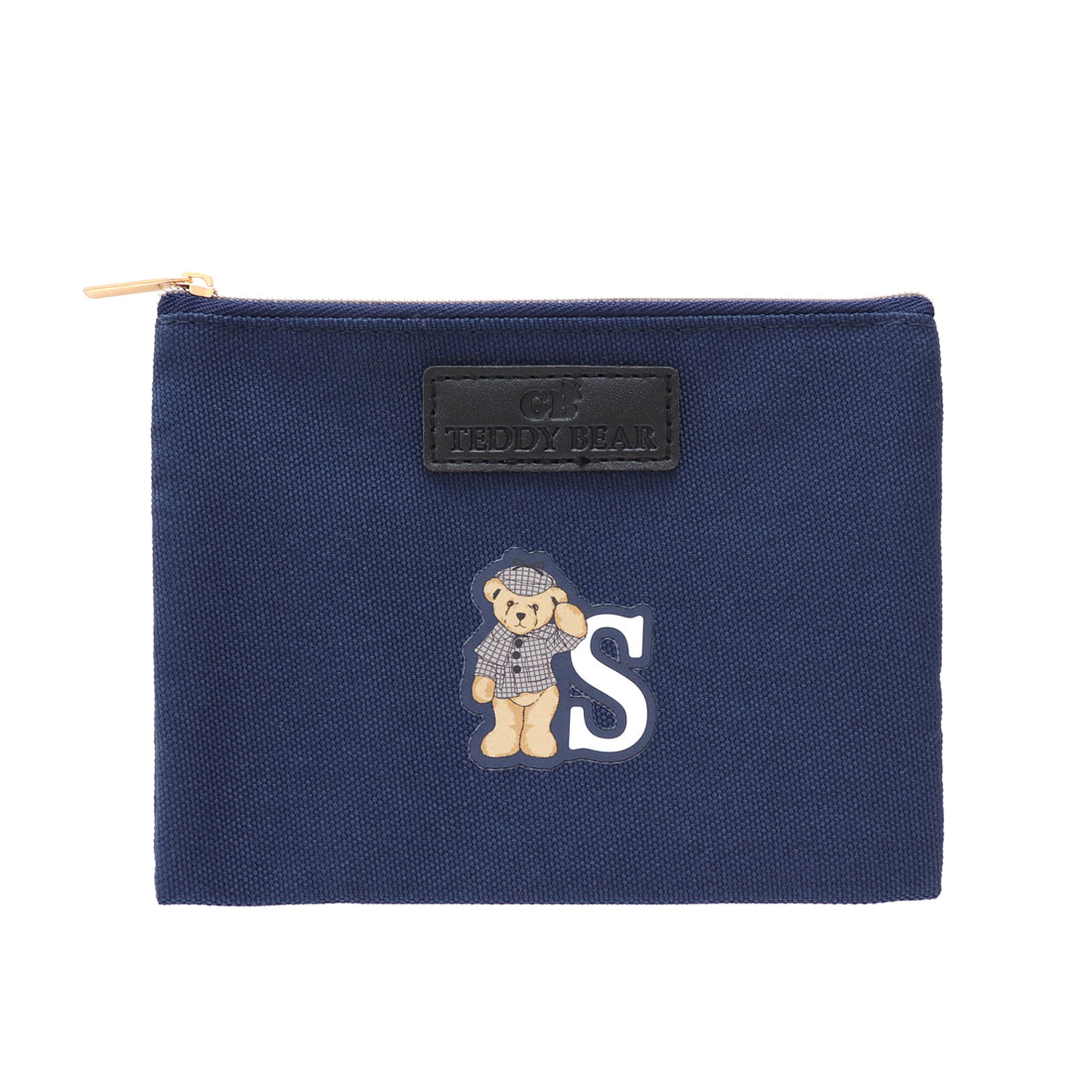 イニシャルベア フラットポーチ