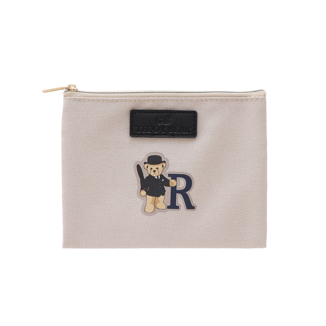 イニシャルベア フラットポーチ