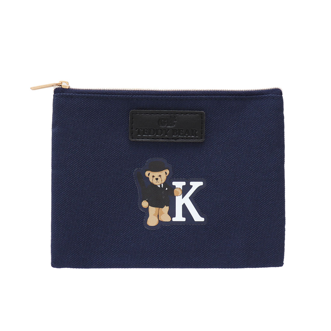 イニシャルベア フラットポーチ