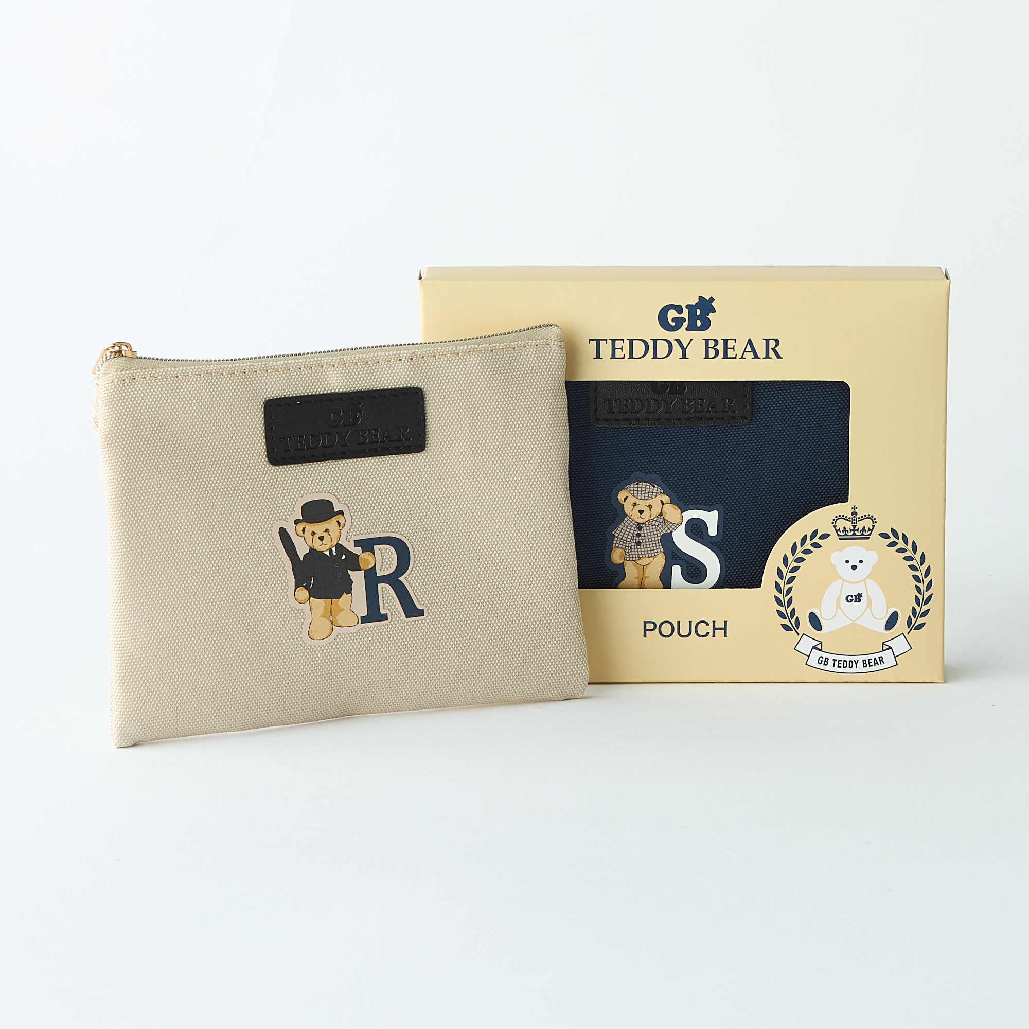 イニシャルベア フラットポーチ