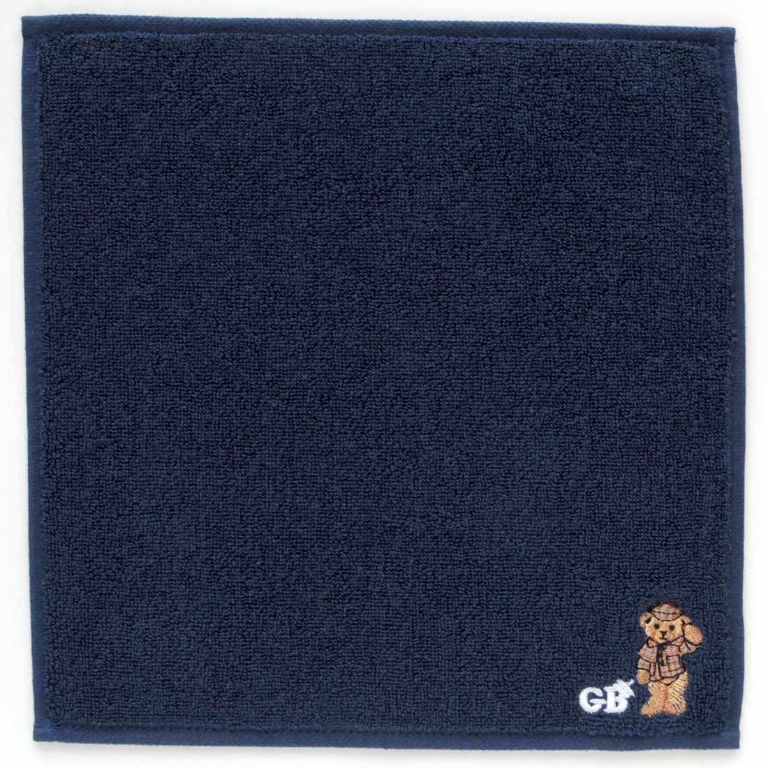 【BOX付】メンズタオルハンカチーフ2枚セット｜ワンポイントベア