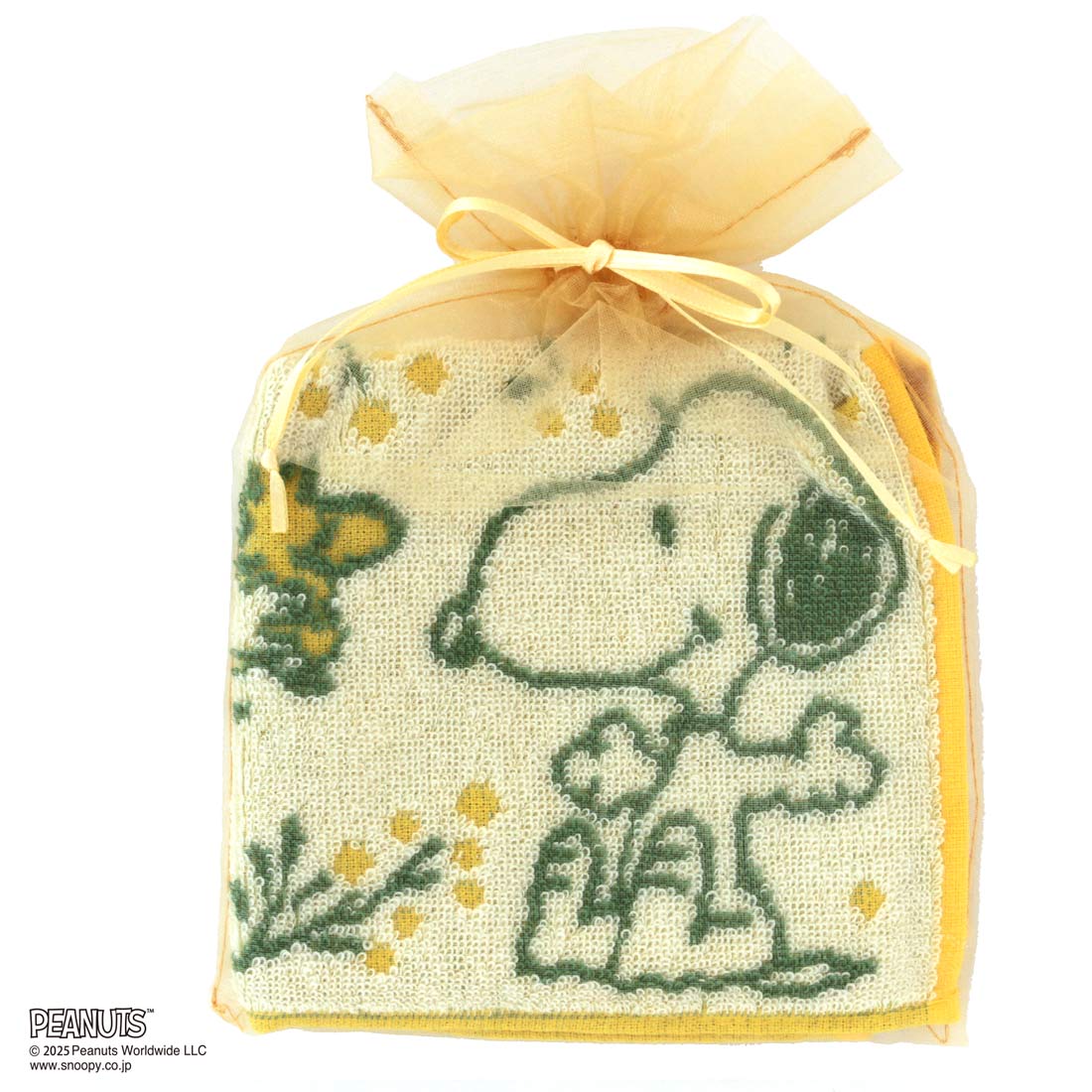 スヌーピー SNOOPY 巾着 タオルハンカチ オーガンジー巾着入り】スヌーピー ミモザハンカチタオル