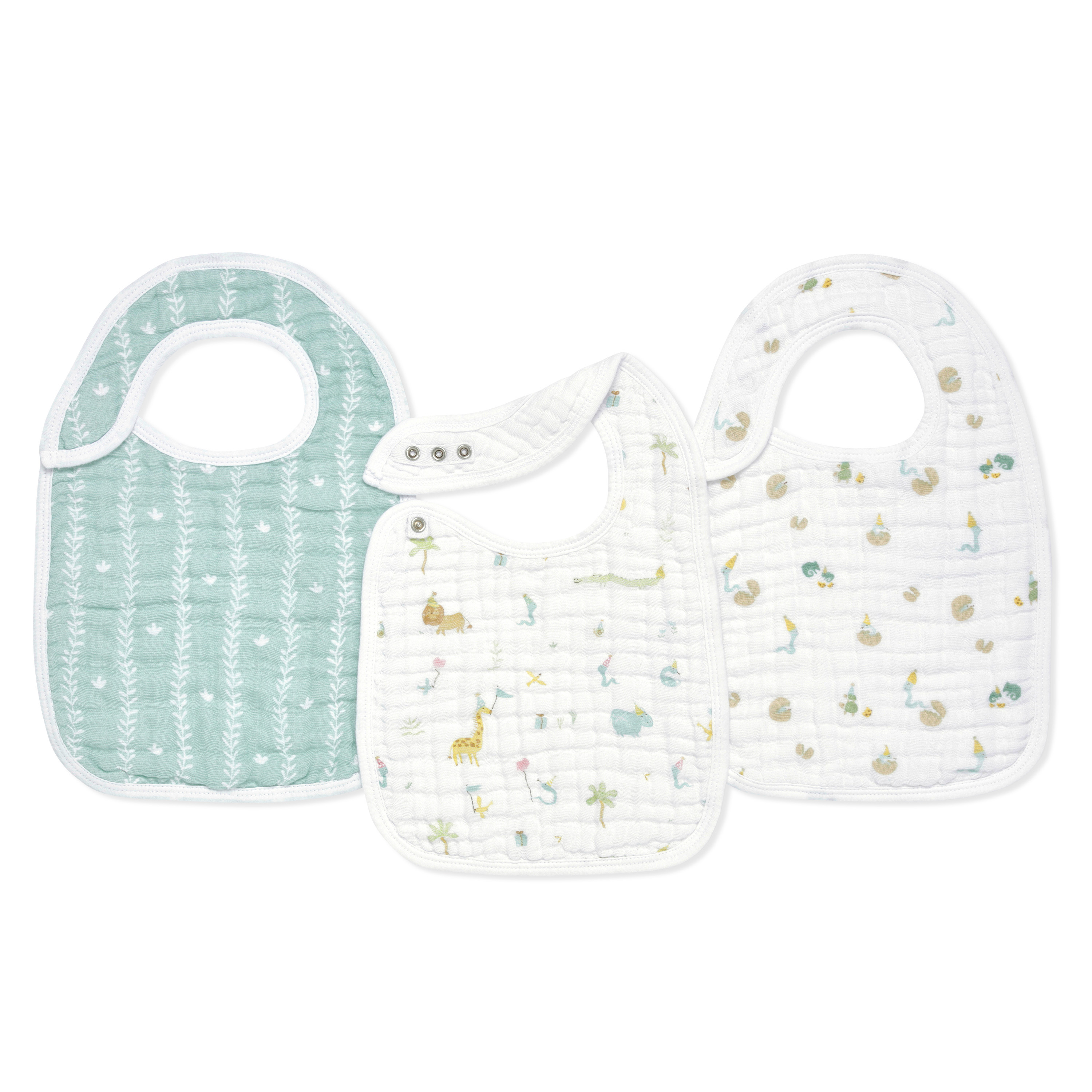 MUSLIN SNAP BIBS : 3-PACK year of the snake