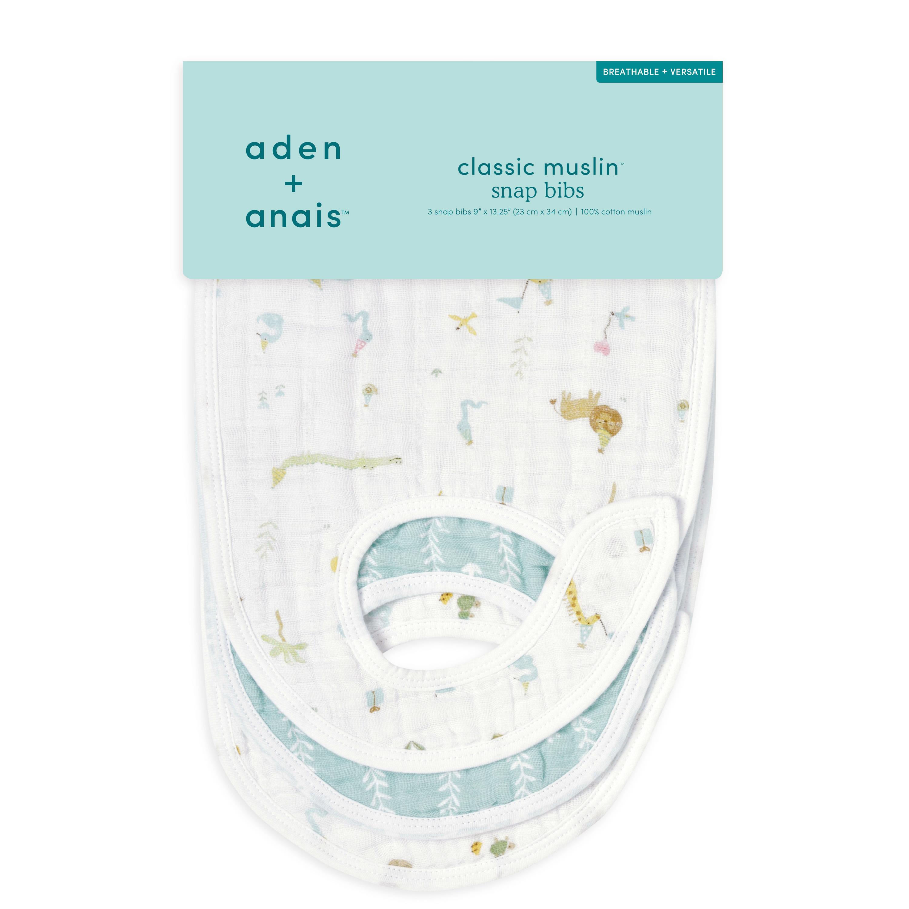 MUSLIN SNAP BIBS : 3-PACK year of the snake