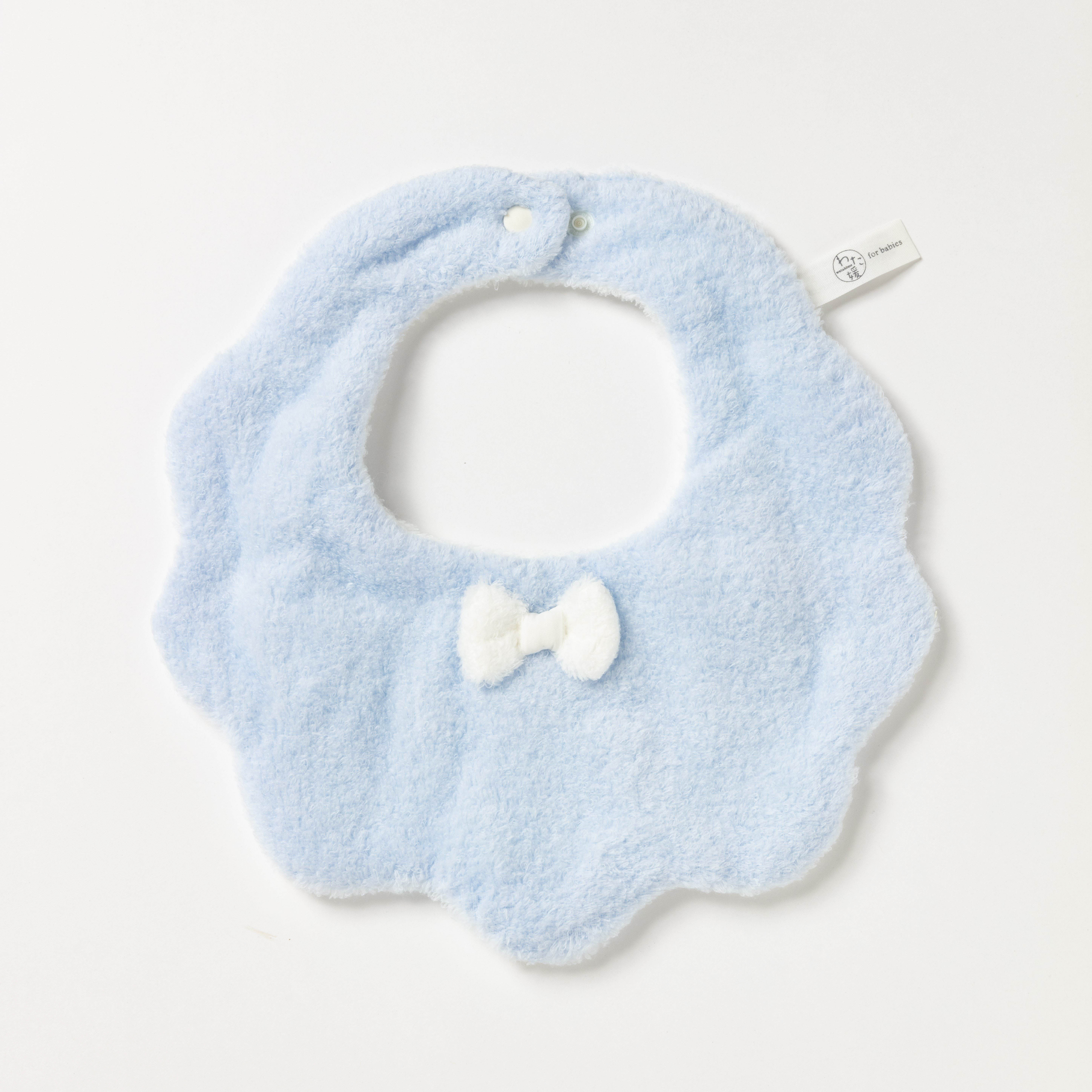 【最高級超長綿採用】わた媛ベビーギフトセット③　ブルー /バスタオル1枚・スタイ1枚・鈴入おもちゃ1個