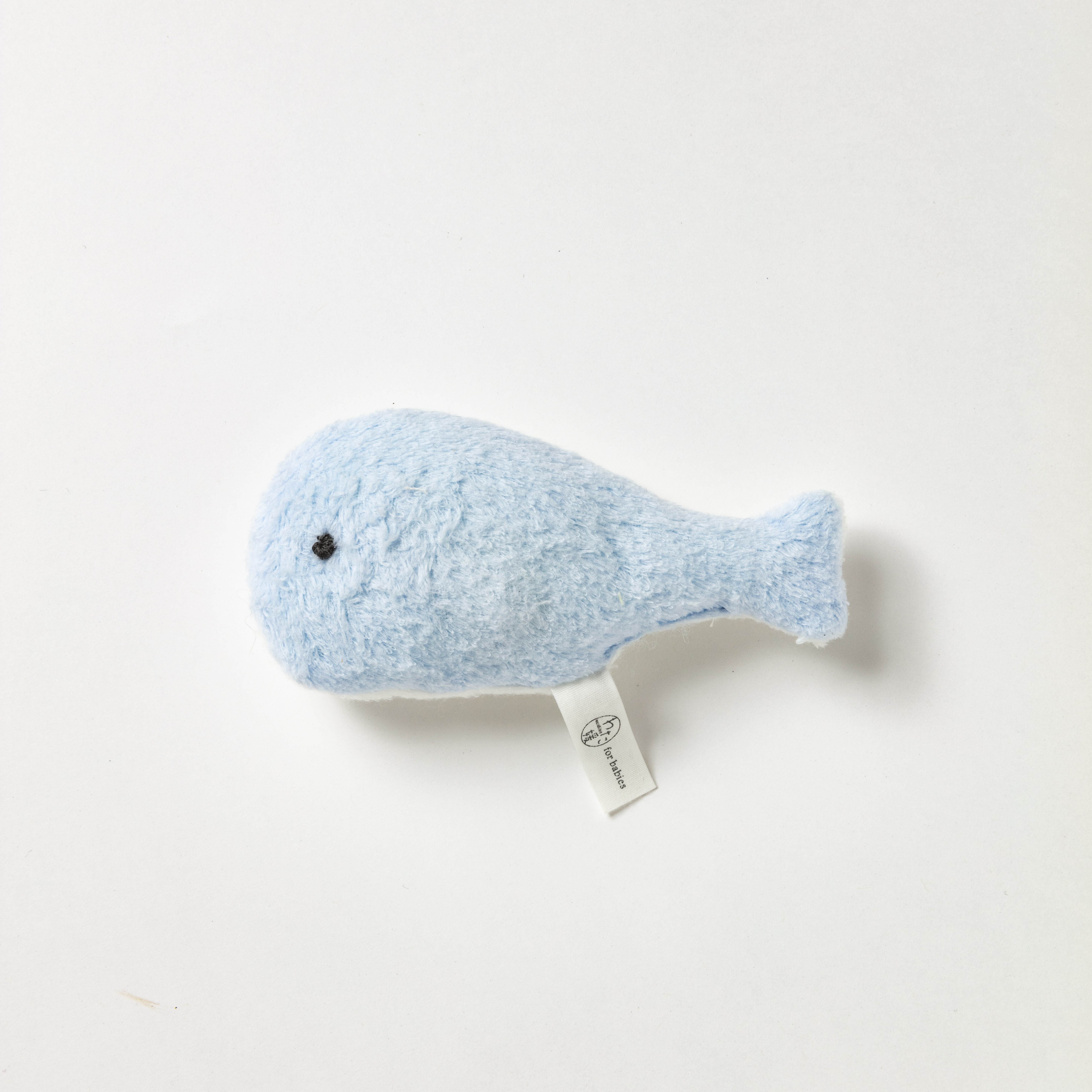 【最高級超長綿採用】わた媛ベビーギフトセット③　ブルー /バスタオル1枚・スタイ1枚・鈴入おもちゃ1個