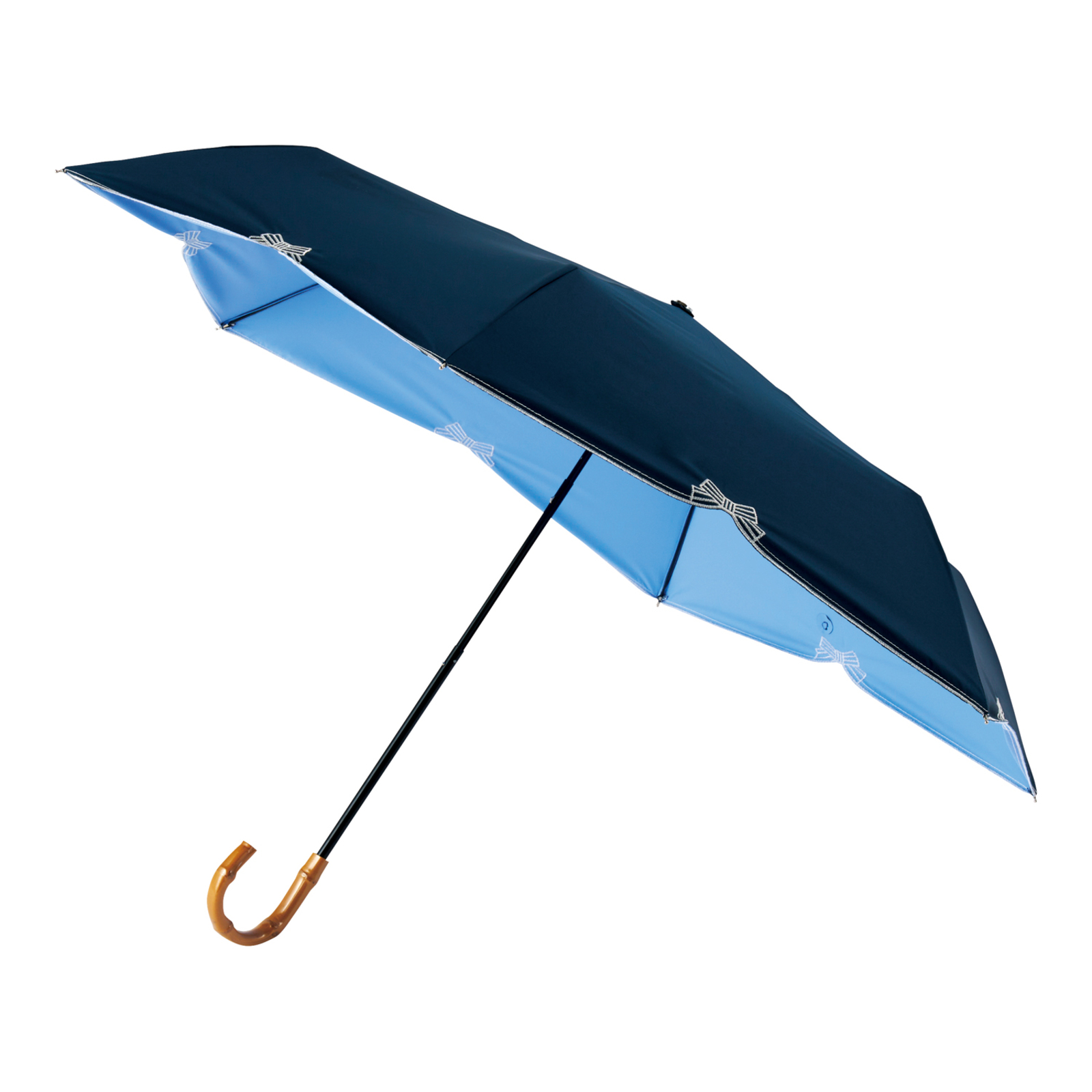 【遮光率100%】一級遮光の折りたたみ日傘｜ミニリボンスカラップ