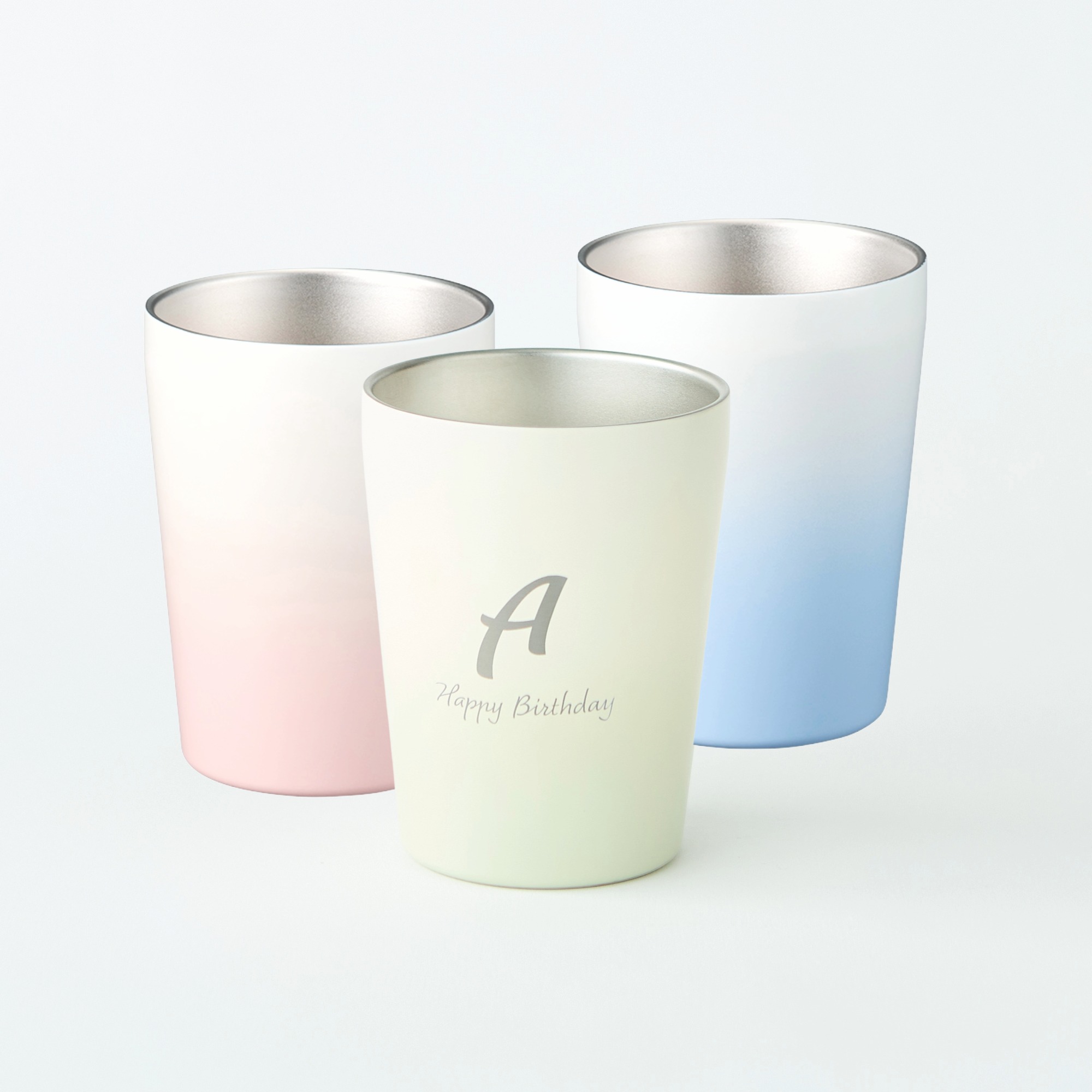 【イニシャル&メッセージ刻印】グラデーションサーモタンブラー　330ml