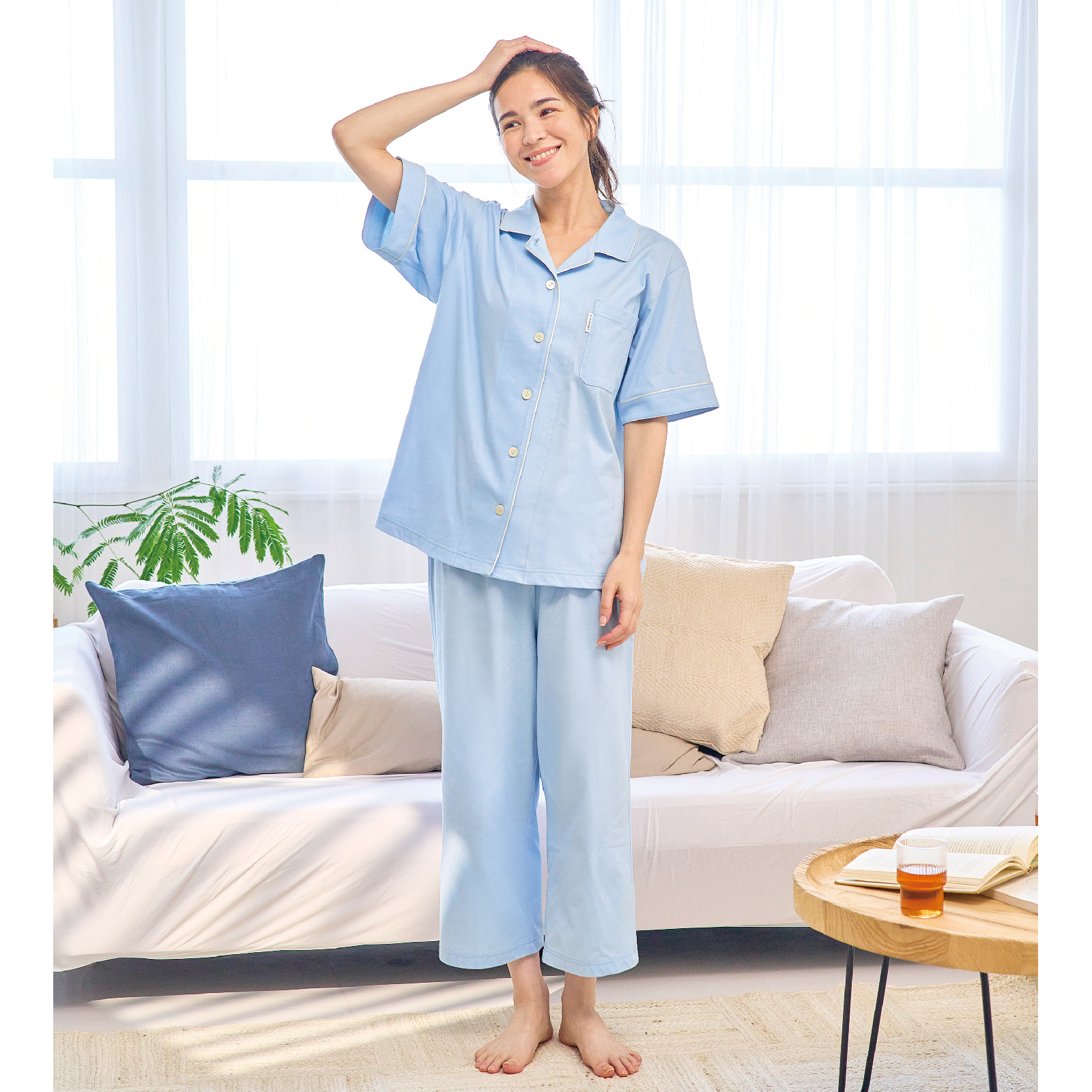 【やわらかさ続く】上質コットンの半袖レディースパジャマ【睡眠科学】