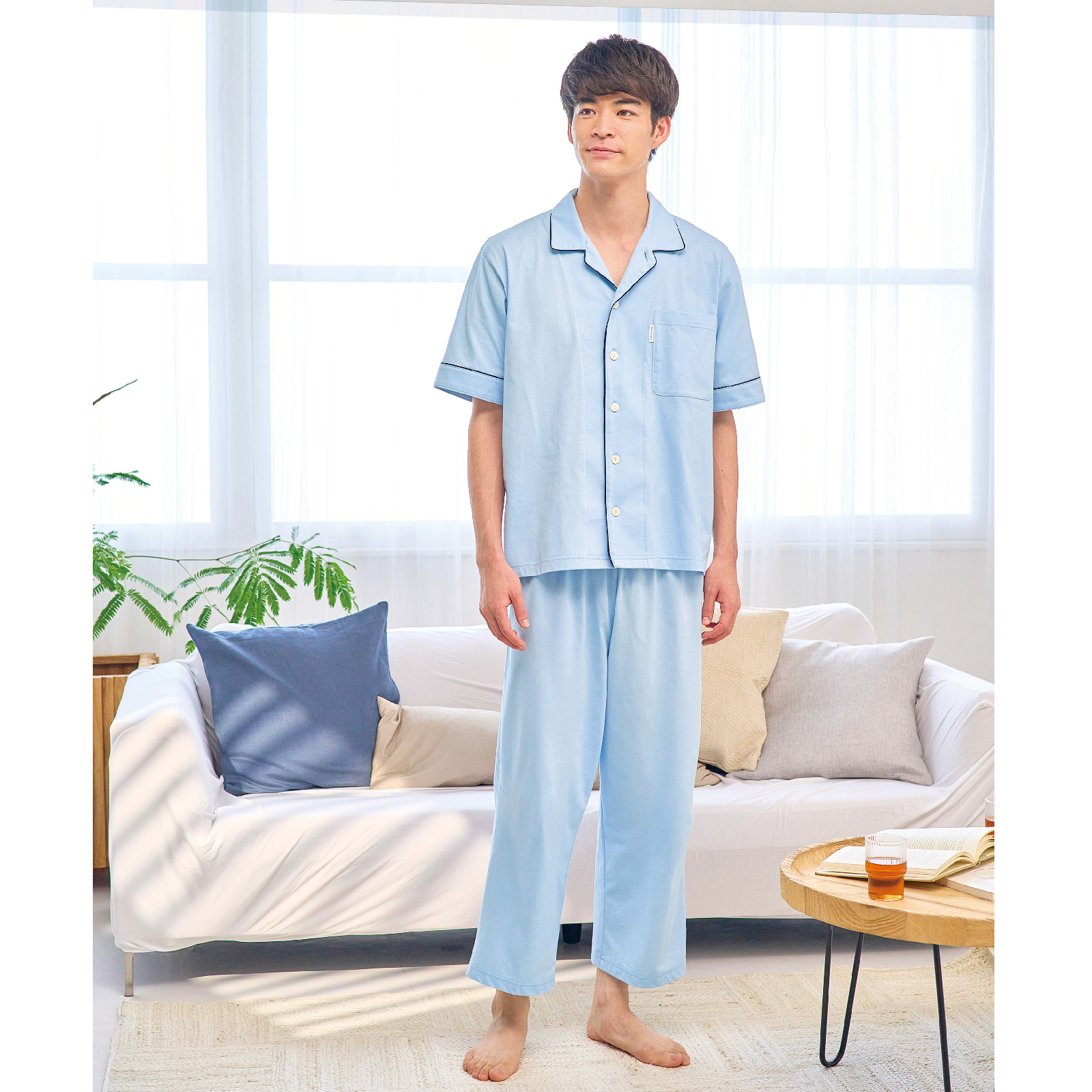 【やわらかさ続く】上質コットンの半袖メンズパジャマ【睡眠科学】