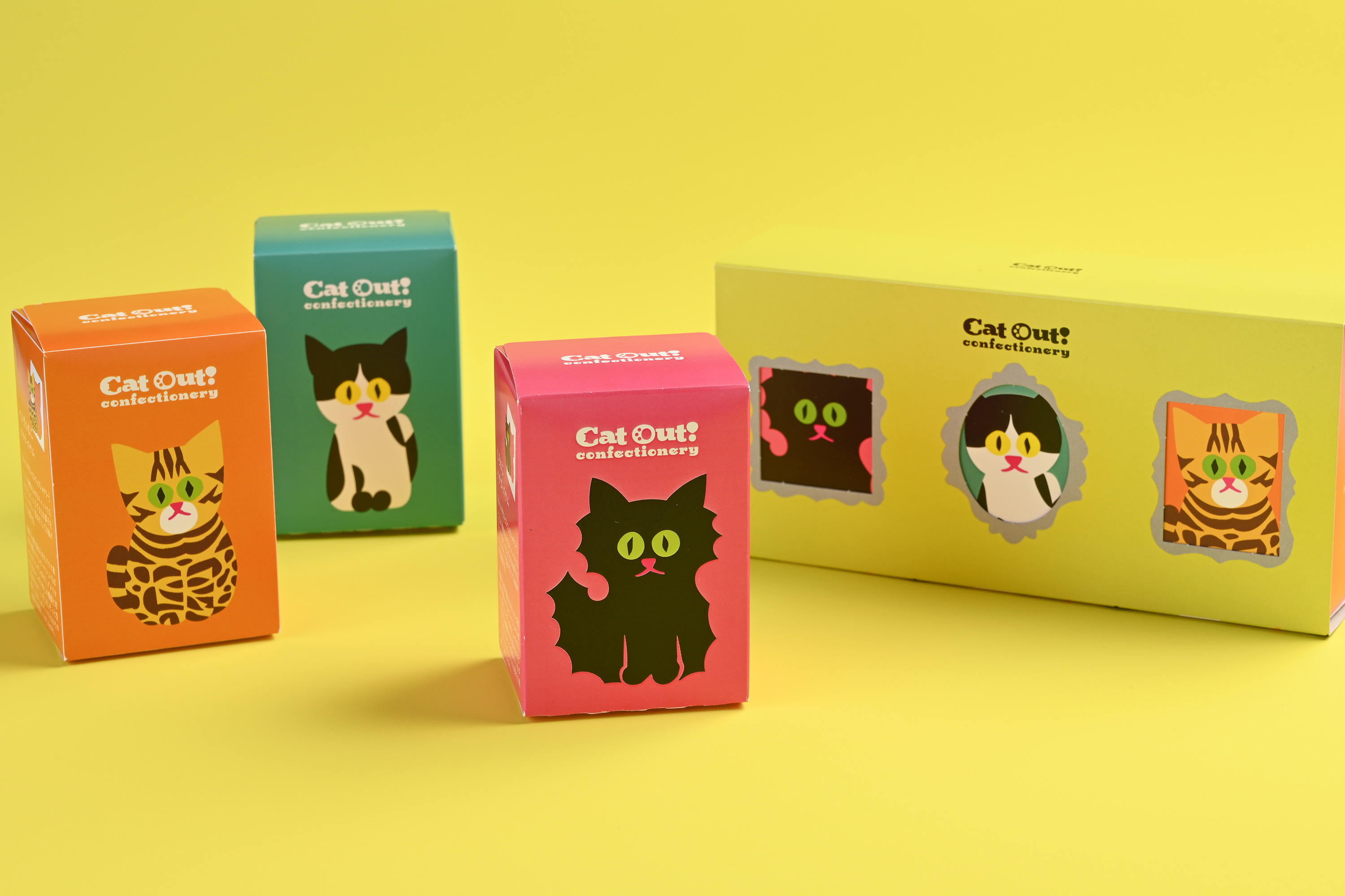 CatOut！3個セット（くろねこ、ぶちねこ、ベンガルねこ）