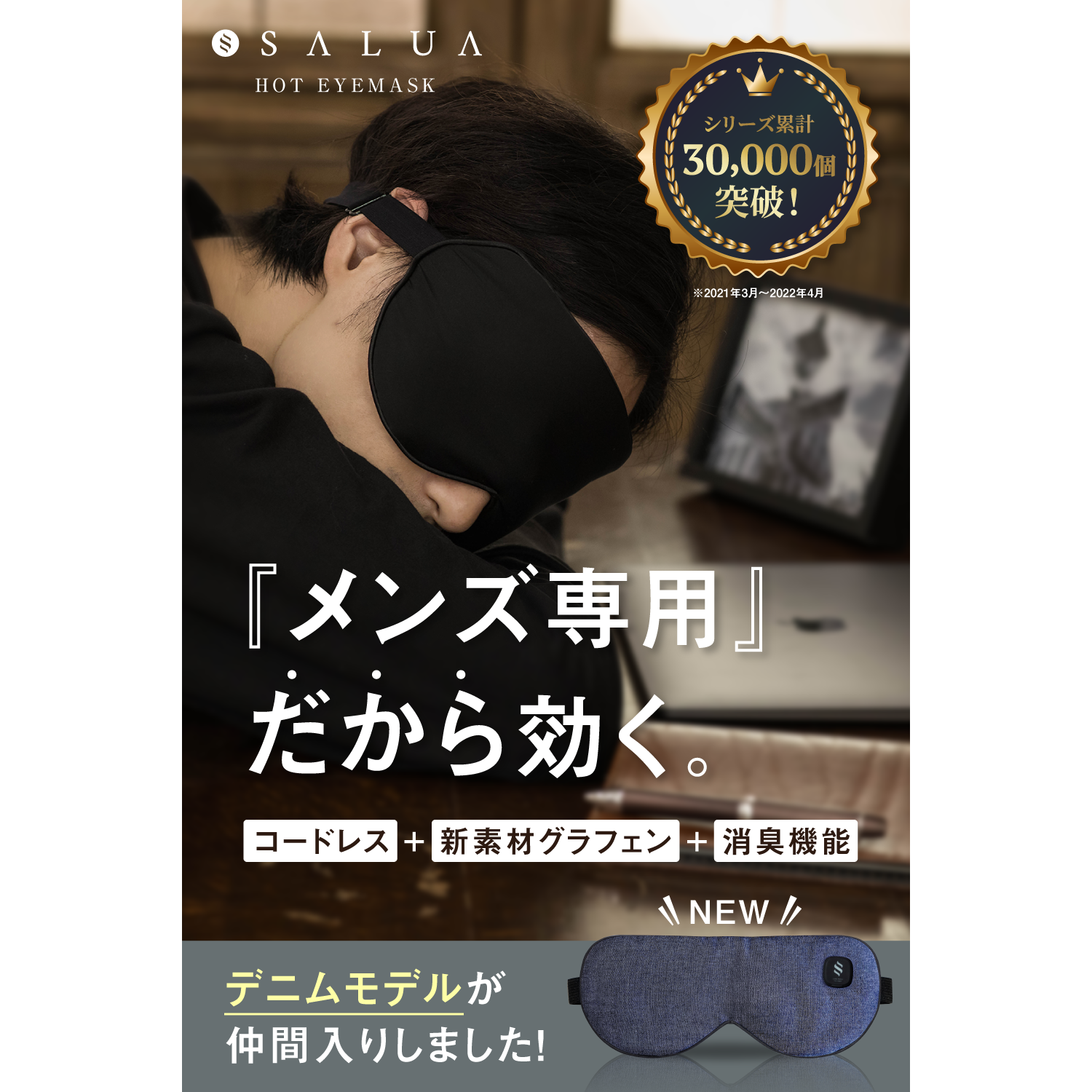【BOX付き/彼氏に贈る】メンズ用ホットアイマスクと日本製ラインソックスのセット