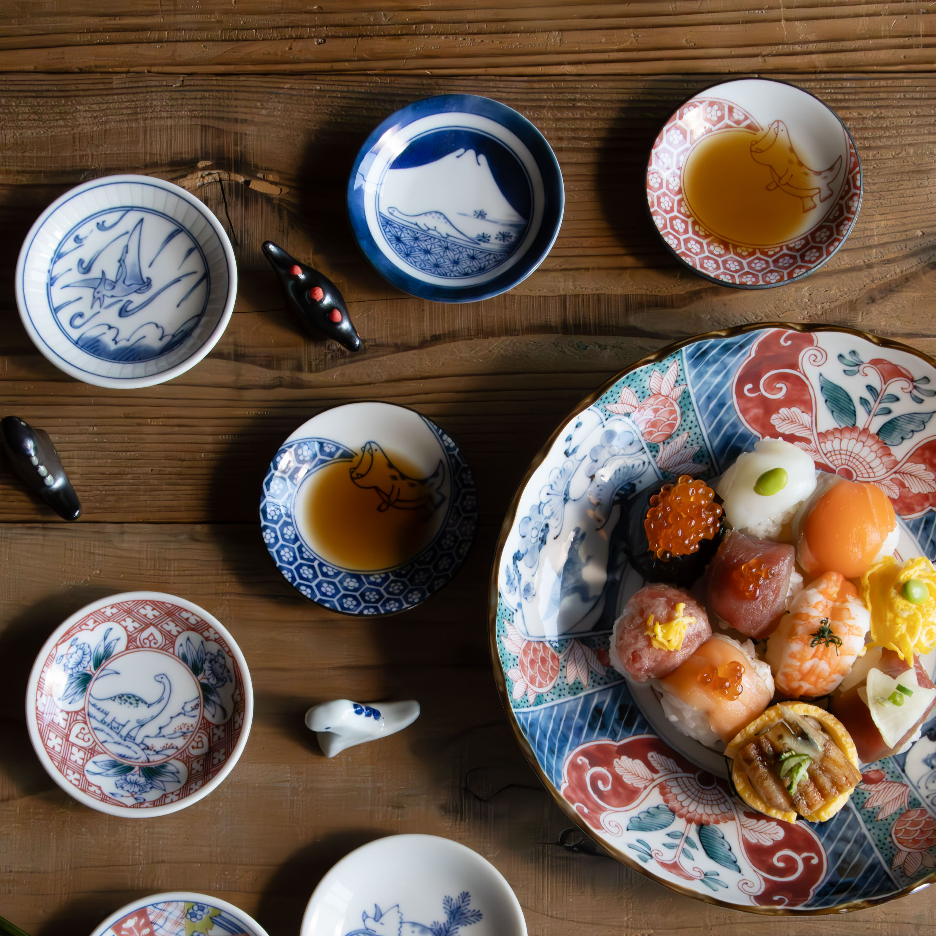 江戸っ子恐竜　六客まめ皿揃（EK88-Y03）