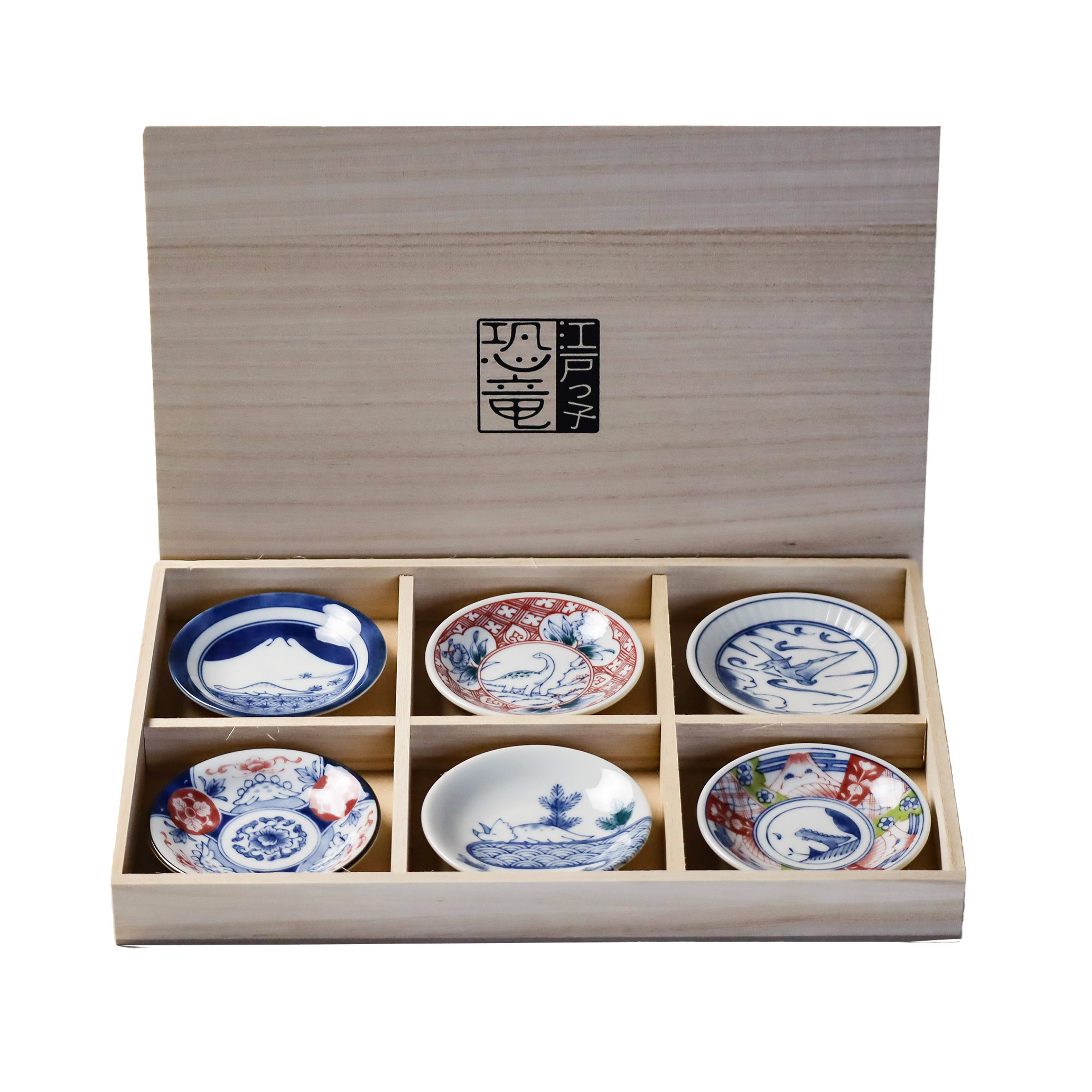 江戸っ子恐竜　六客まめ皿揃（EK88-Y03）