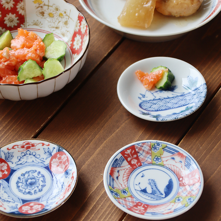 江戸っ子恐竜　六客まめ皿揃（EK88-Y03）