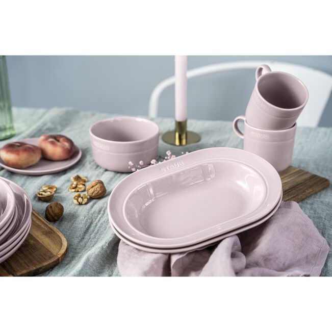 ストウブ　ダイニングライン オーバルプレート 25cm シフォンローズ