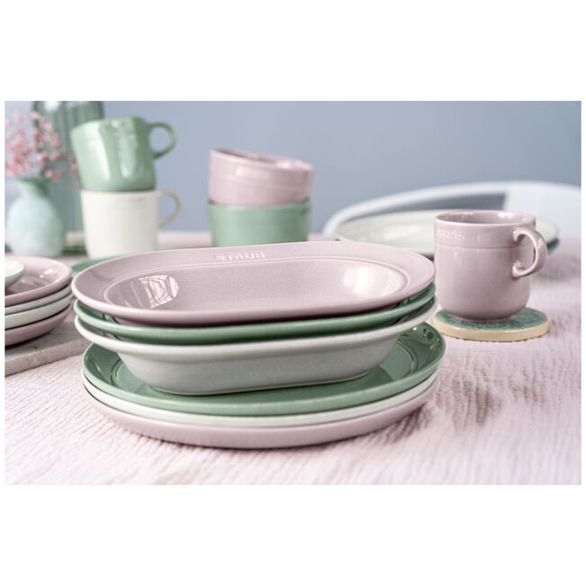 ストウブ　ダイニングライン オーバルプレート 25cm シフォンローズ