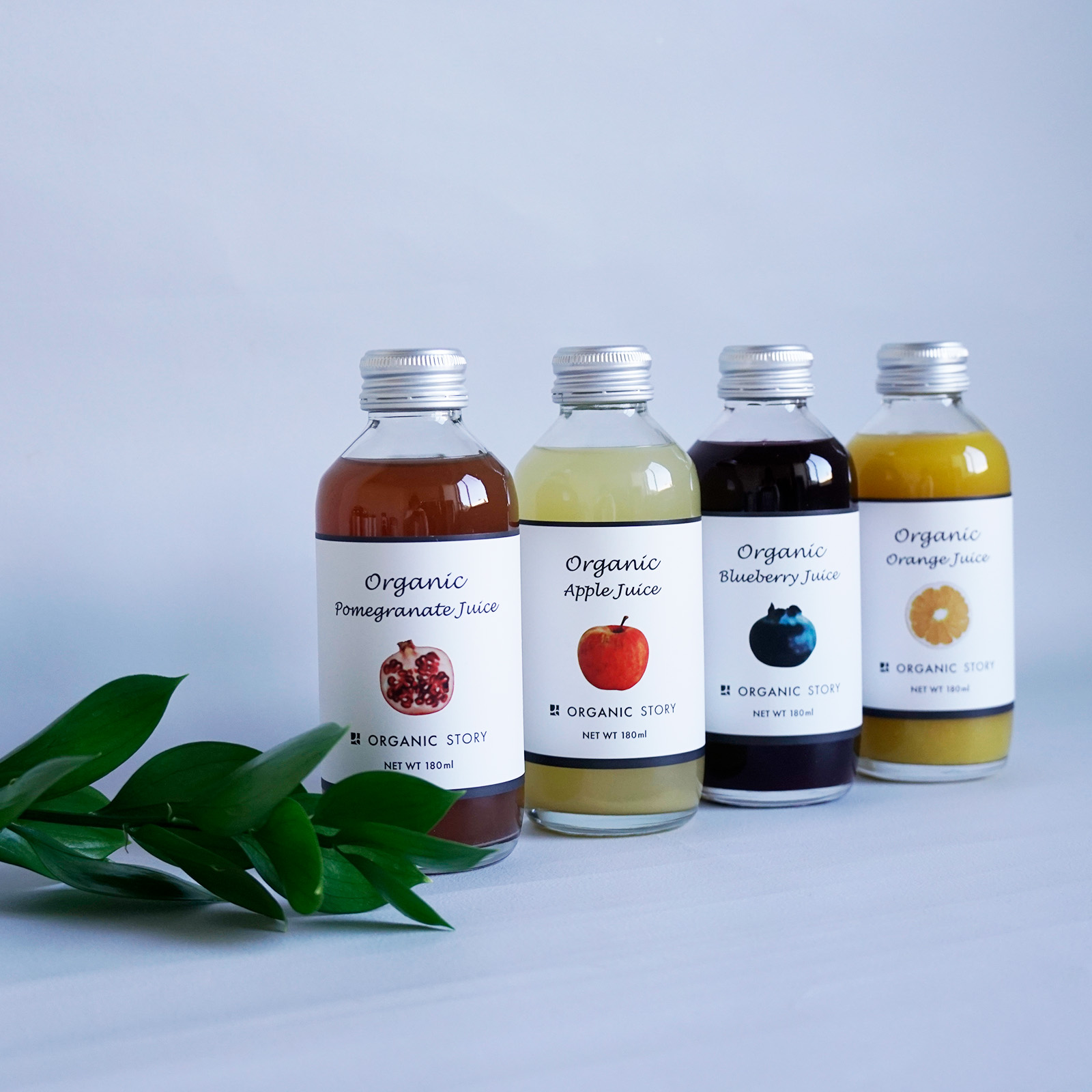 オーガニック・ストレートジュース（ざくろ･りんご･ブルーベリー･オレンジ）4本セット