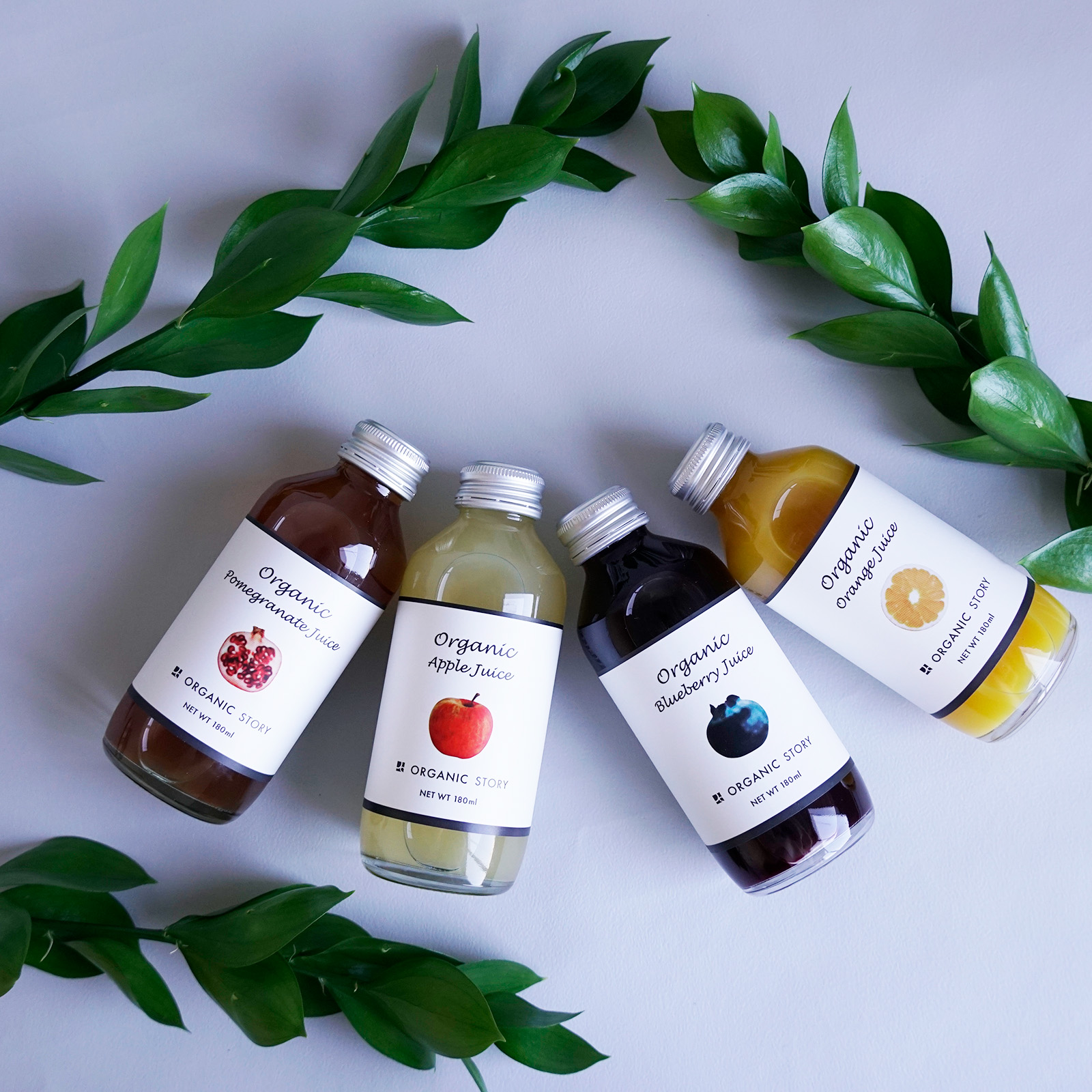 オーガニック・ストレートジュース（ざくろ･りんご･ブルーベリー･オレンジ）4本セット
