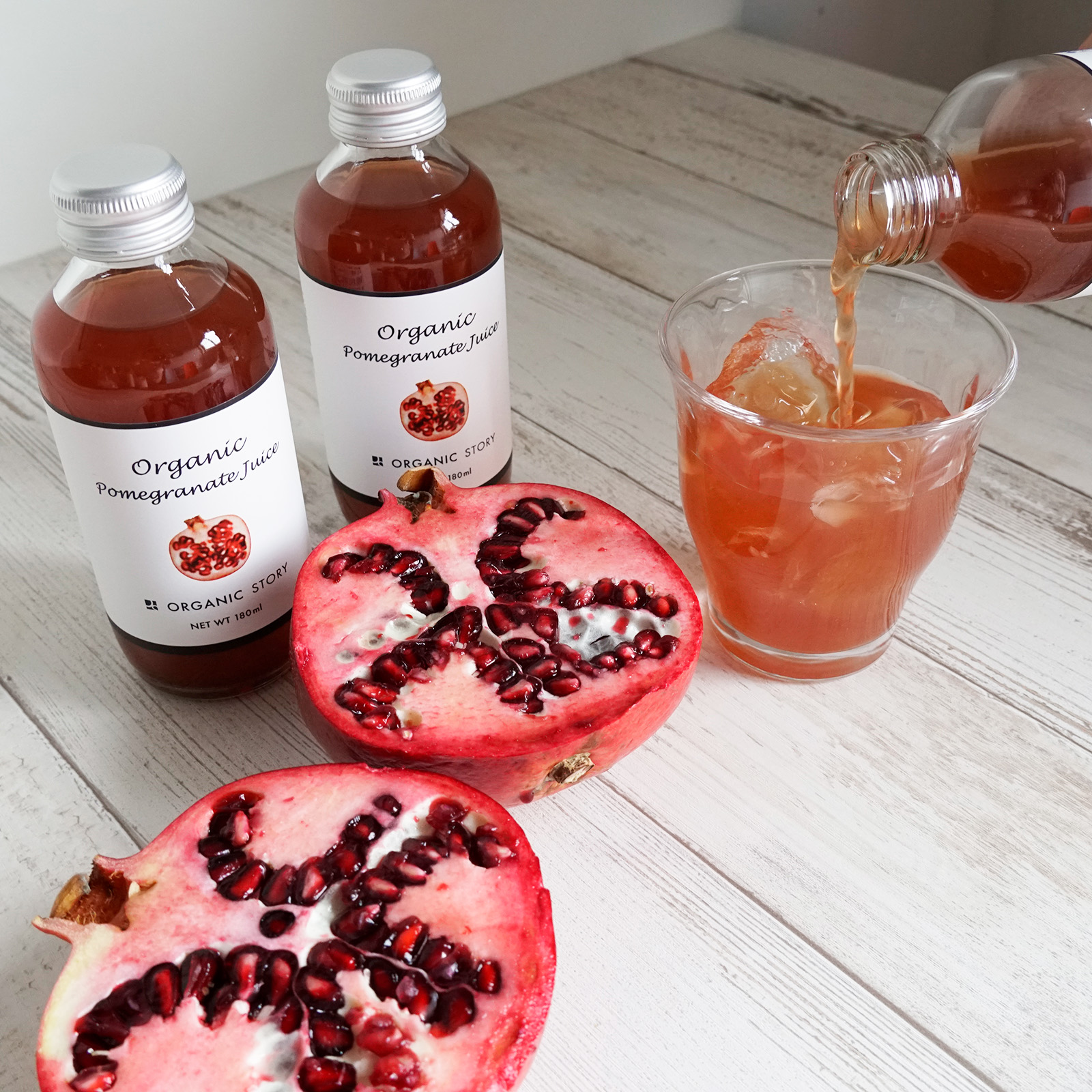 オーガニック・ストレートジュース（ざくろ･りんご･ブルーベリー･オレンジ）4本セット