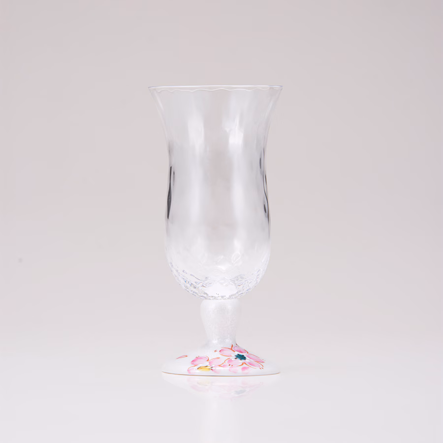 ペア冷酒グラス(格子)さくら文シルバー&さくら文ゴールド