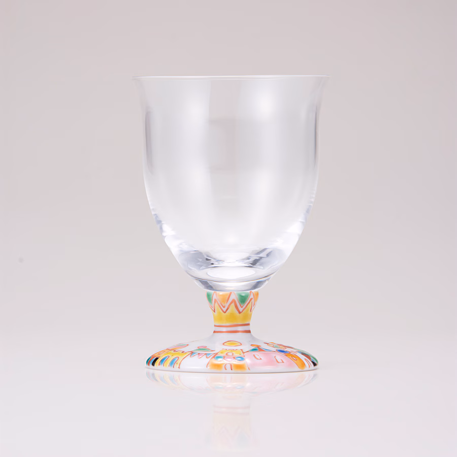 ペアフリーグラス小（無地）街の広場・花のタペストリー