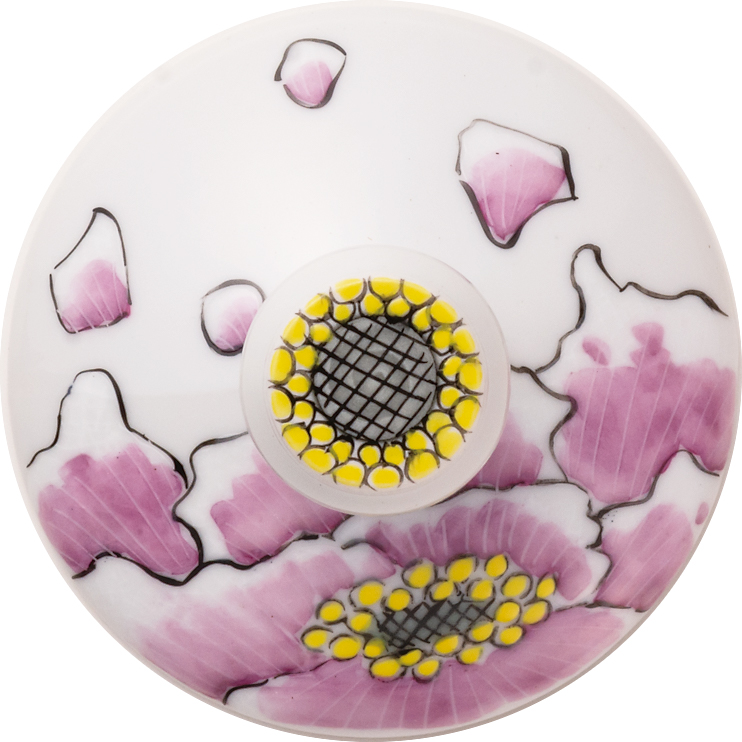 ペア麦酒グラス（無地）　富貴文ブラック＆富貴文ピンク