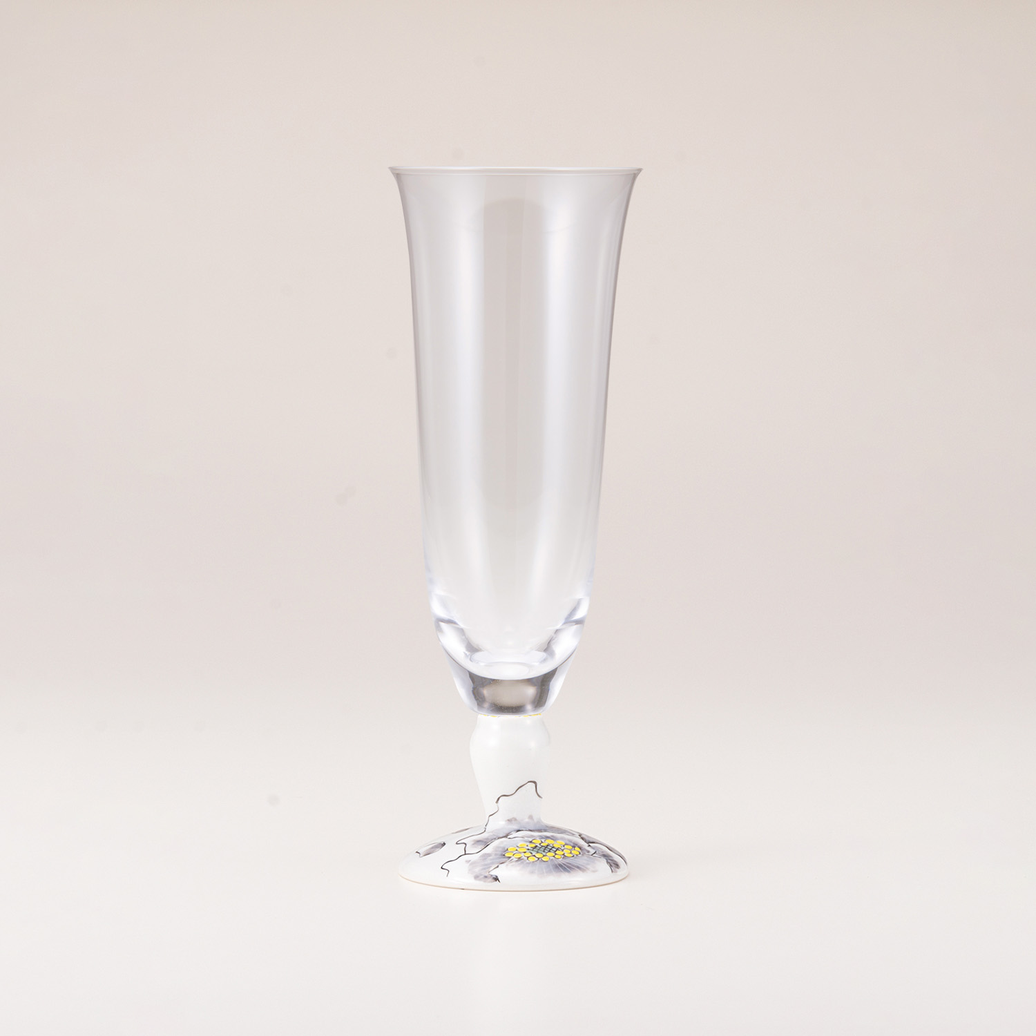 ペア麦酒グラス（無地）　富貴文ブラック＆富貴文ピンク