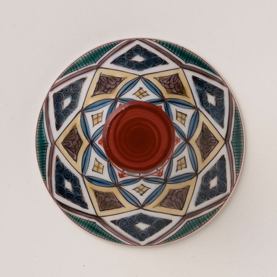 ペアワイングラス大（斜）古九谷文様