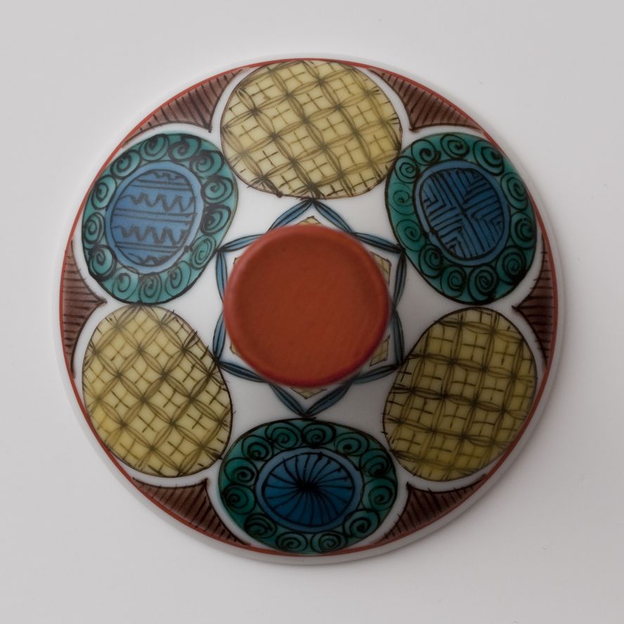 ペアワイングラス大（斜）古九谷文様