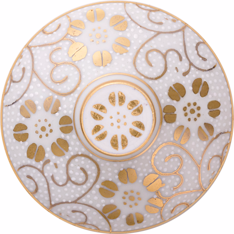 ペアワイングラス小（無地）白粒鉄仙・青粒鉄仙