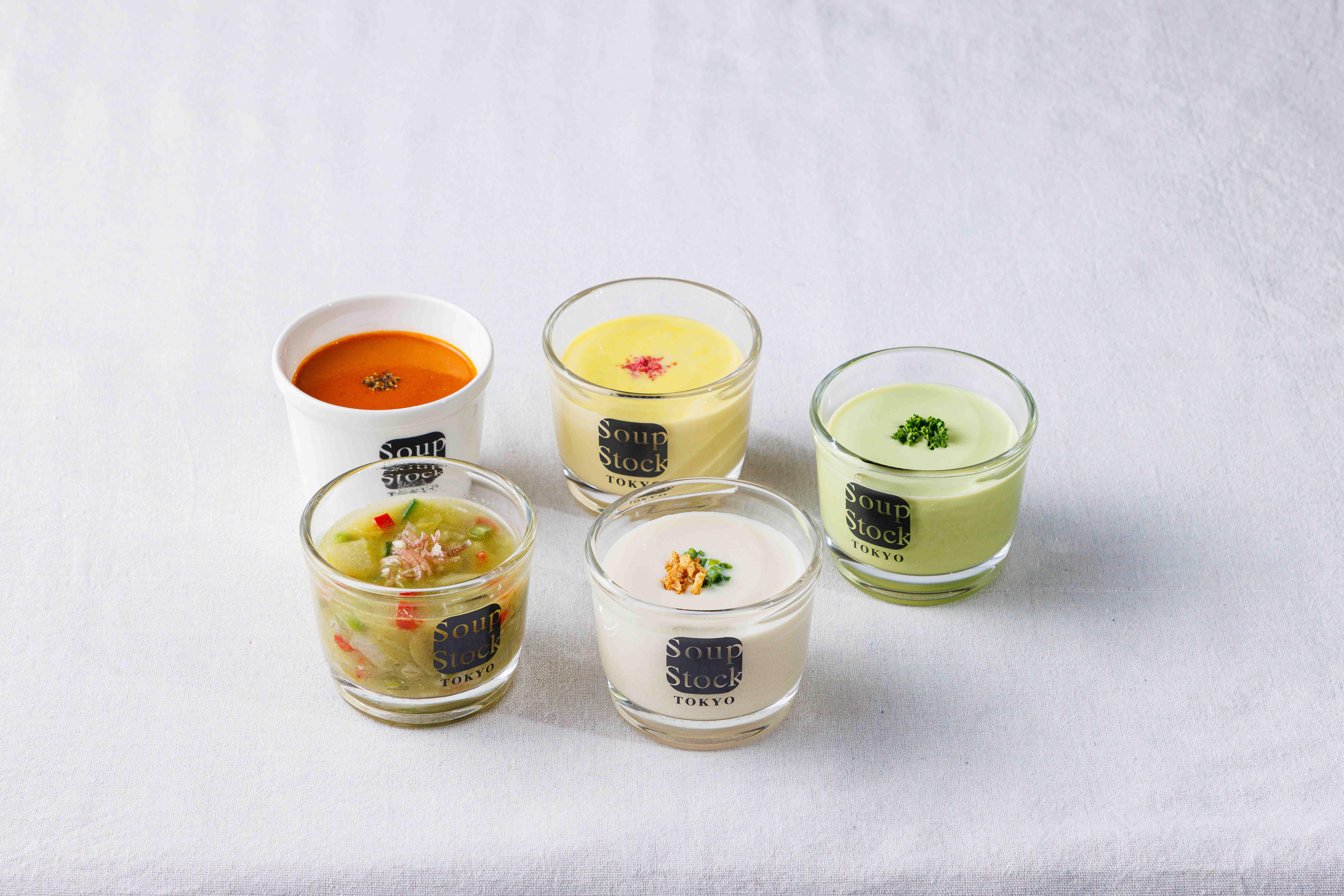 夏の冷たいスープセット5個