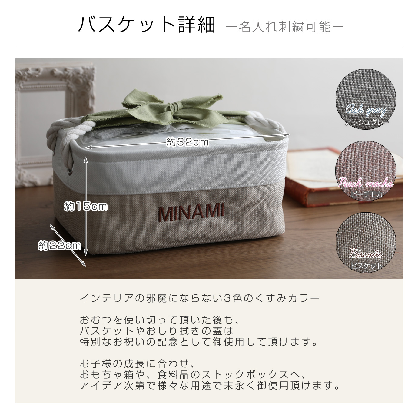 おむつケーキ バスケット ラルフローレン 出産祝い 名入れ