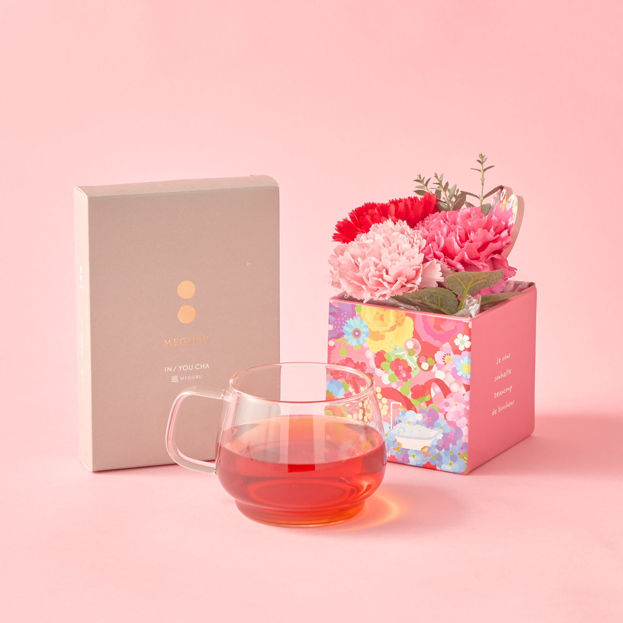 【母の日限定】カーネーションアレンジメントとホッと一息セット