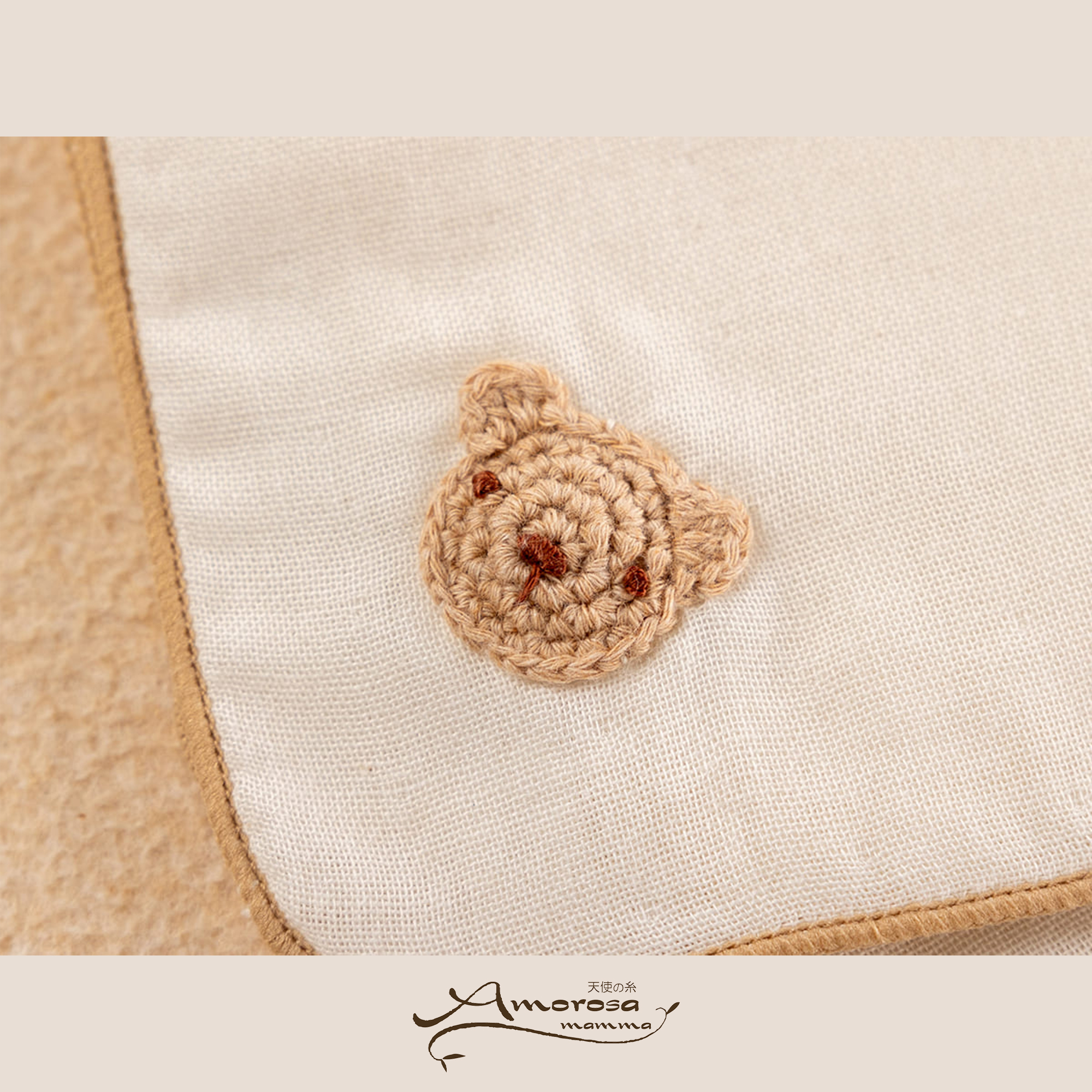 【BOX付】ギフトセット/スタイ&ガーゼハンカチ/手編みモチーフ