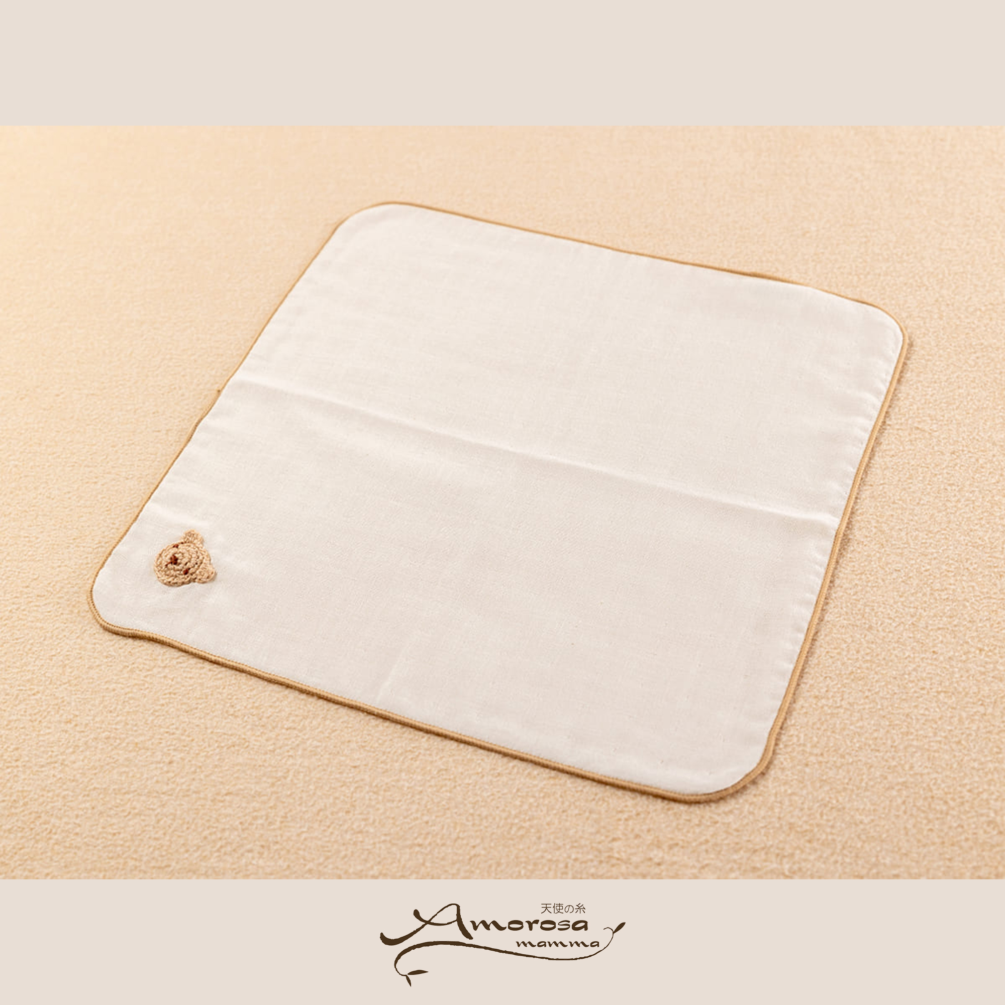 【BOX付】ギフトセット/スタイ&ガーゼハンカチ/手編みモチーフ