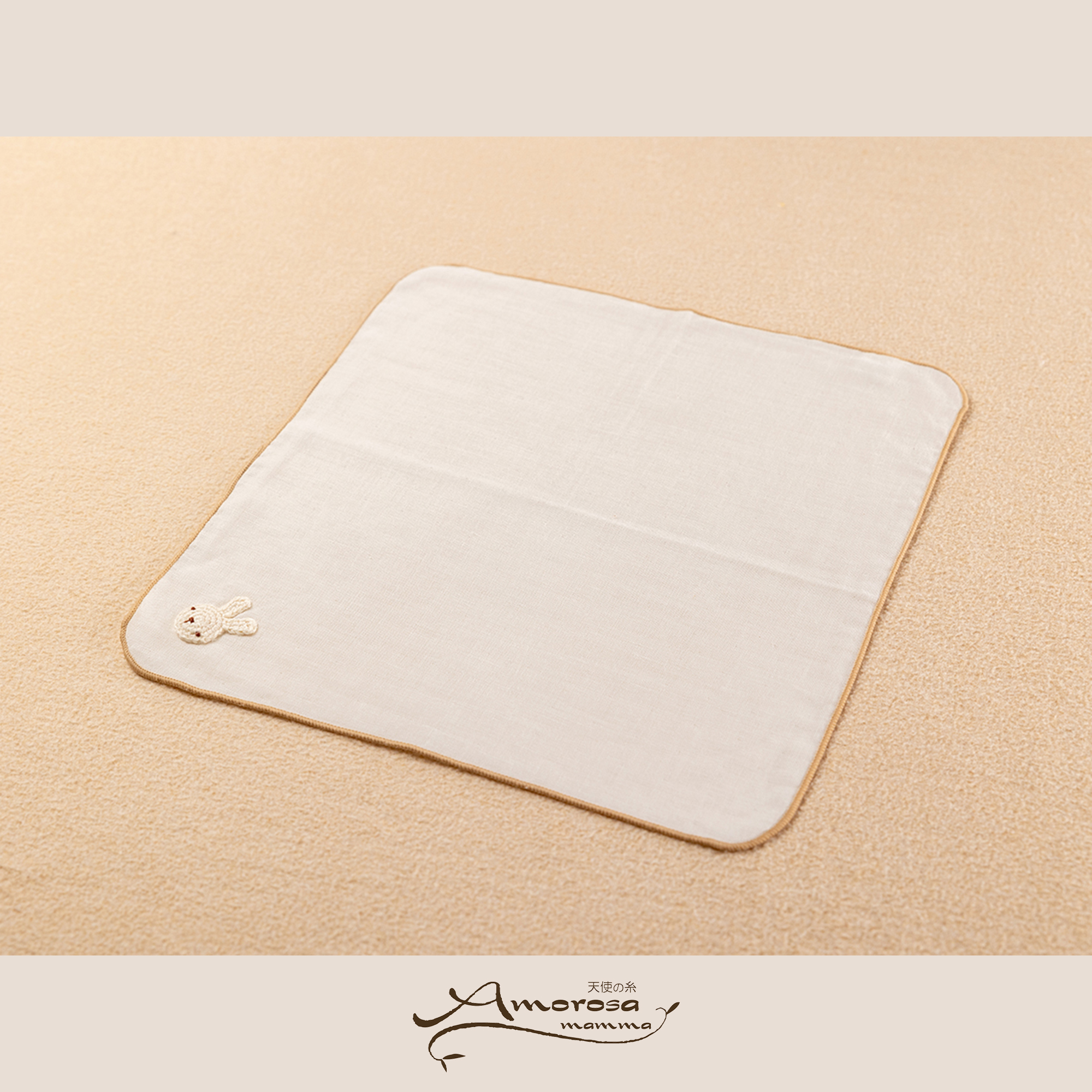 【BOX付】ギフトセット/スタイ&ガーゼハンカチ/手編みモチーフ