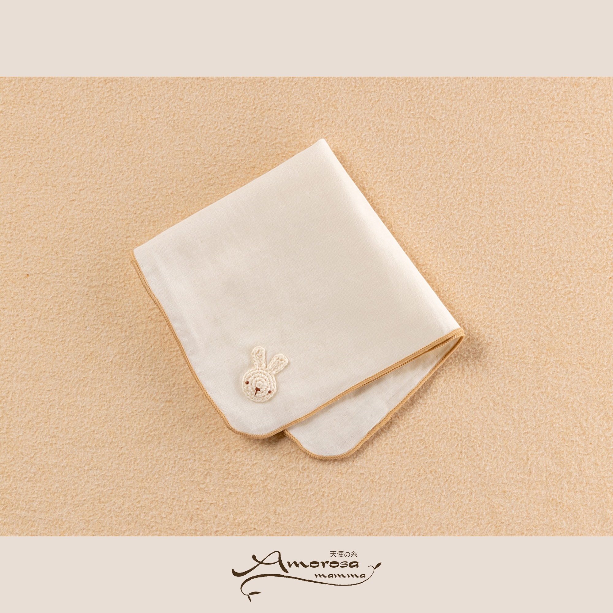 【BOX付】ギフトセット/スタイ&ガーゼハンカチ/手編みモチーフ