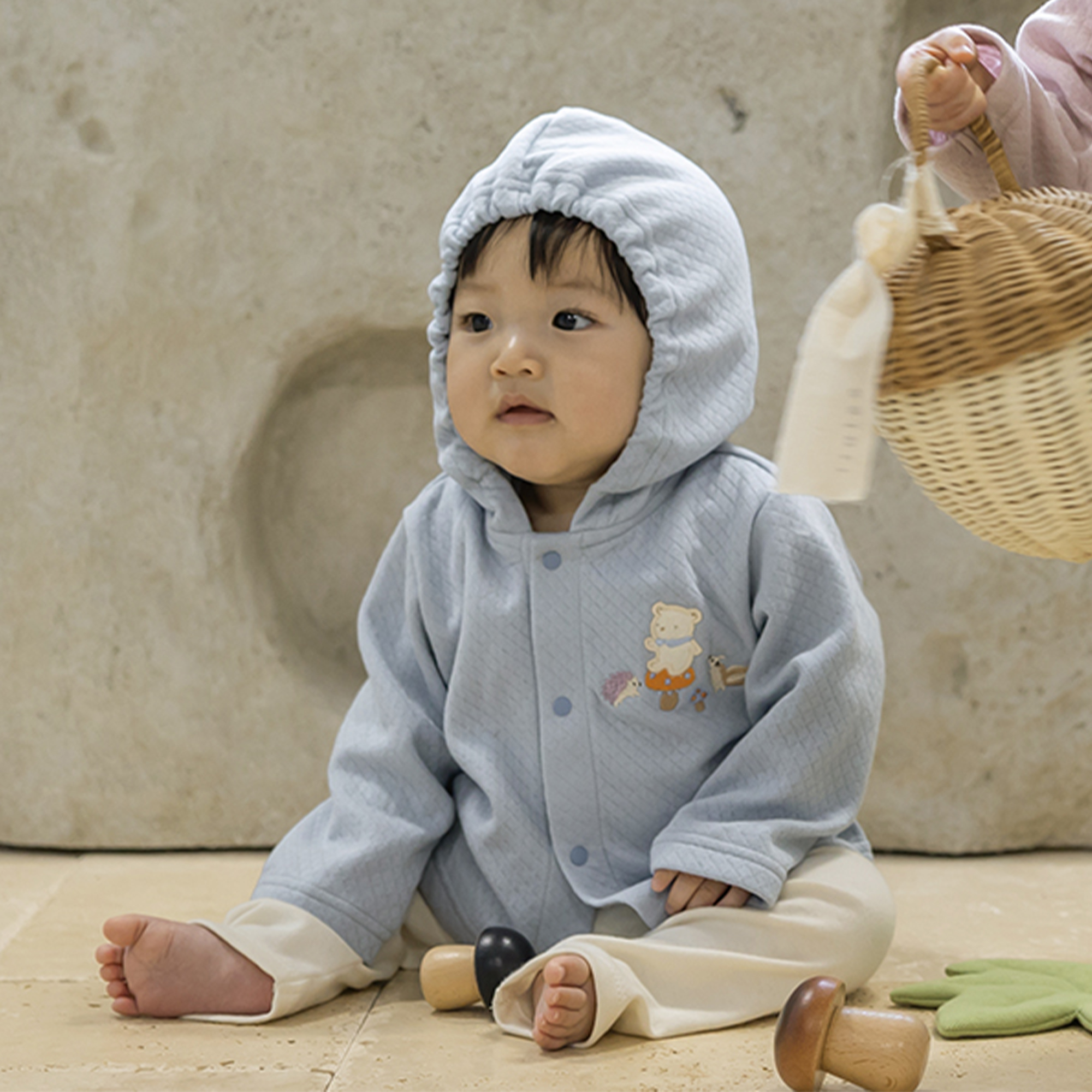 【BOX付ギフト】ギフトセット/パーカー＆ラトル/小さな森