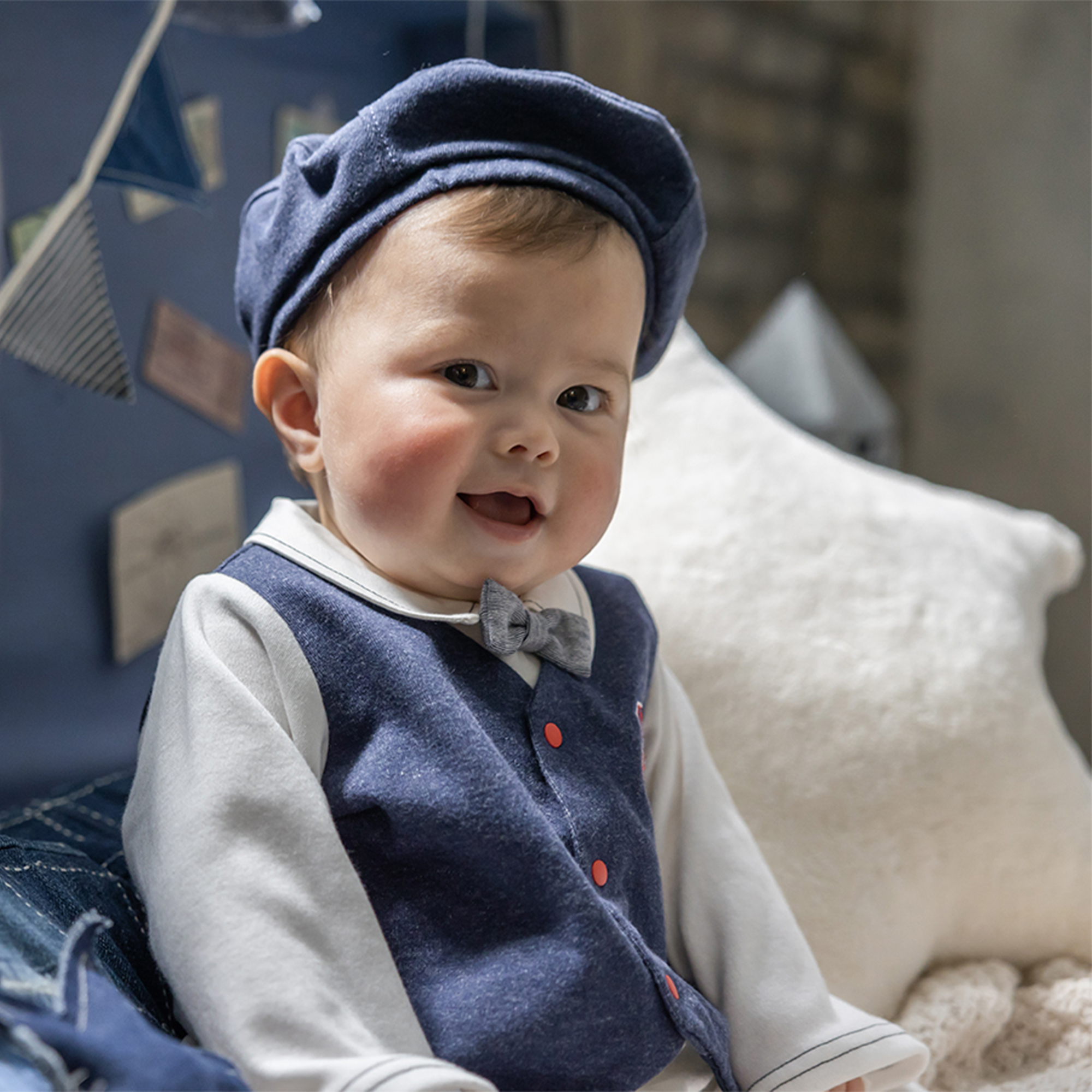 【BOX付ギフト】ギフトセット/カバーオール＆ぼうし/デニム