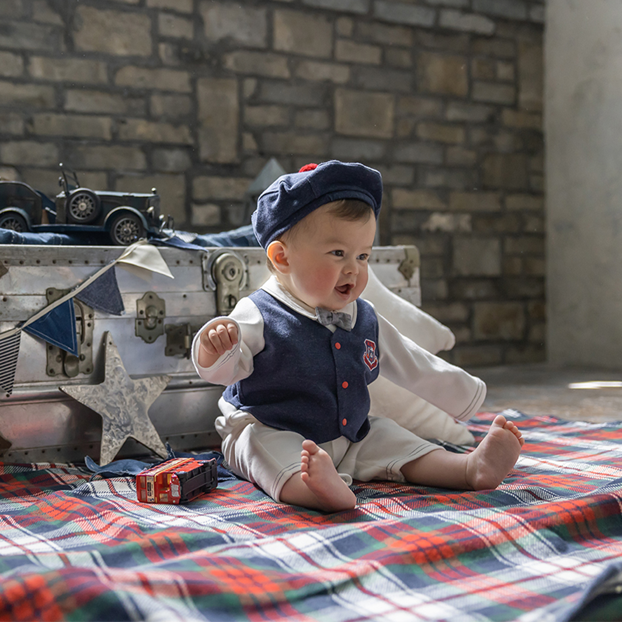 【BOX付ギフト】ギフトセット/カバーオール＆ぼうし/デニム