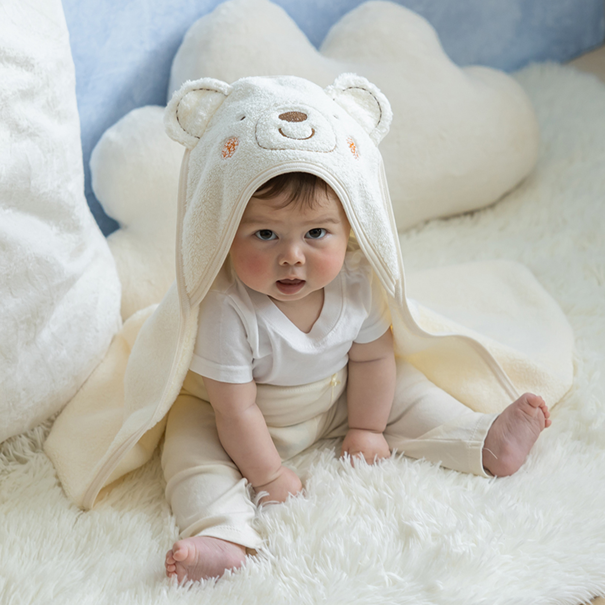 【BOX付ギフト】ギフトセット/おくるみ＆ラトル/もこもこ