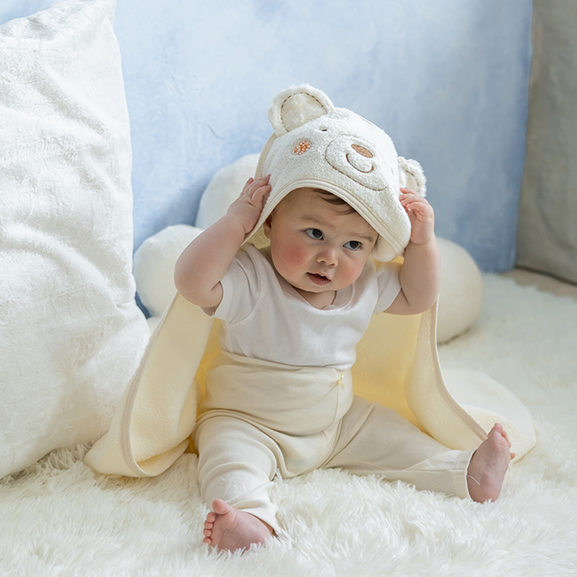 【BOX付ギフト】ギフトセット/おくるみ＆ラトル/もこもこ