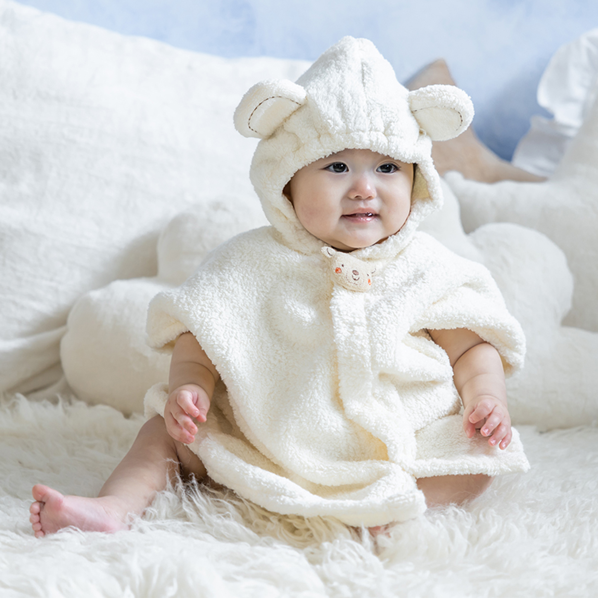 【BOX付ギフト】ギフトセット/バスポンチョ＆ラトル/もこもこ